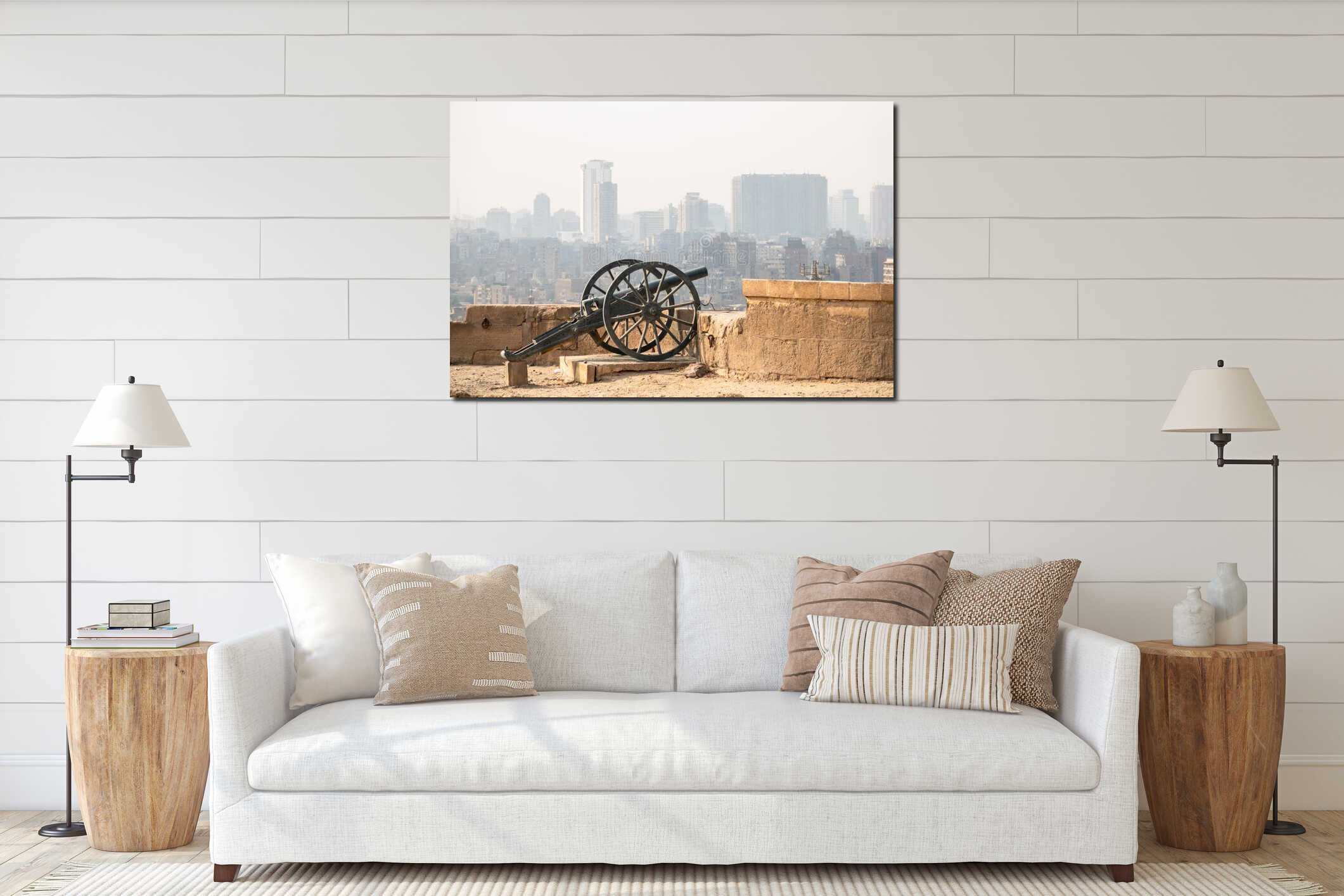 Canvas hanging interior mockup