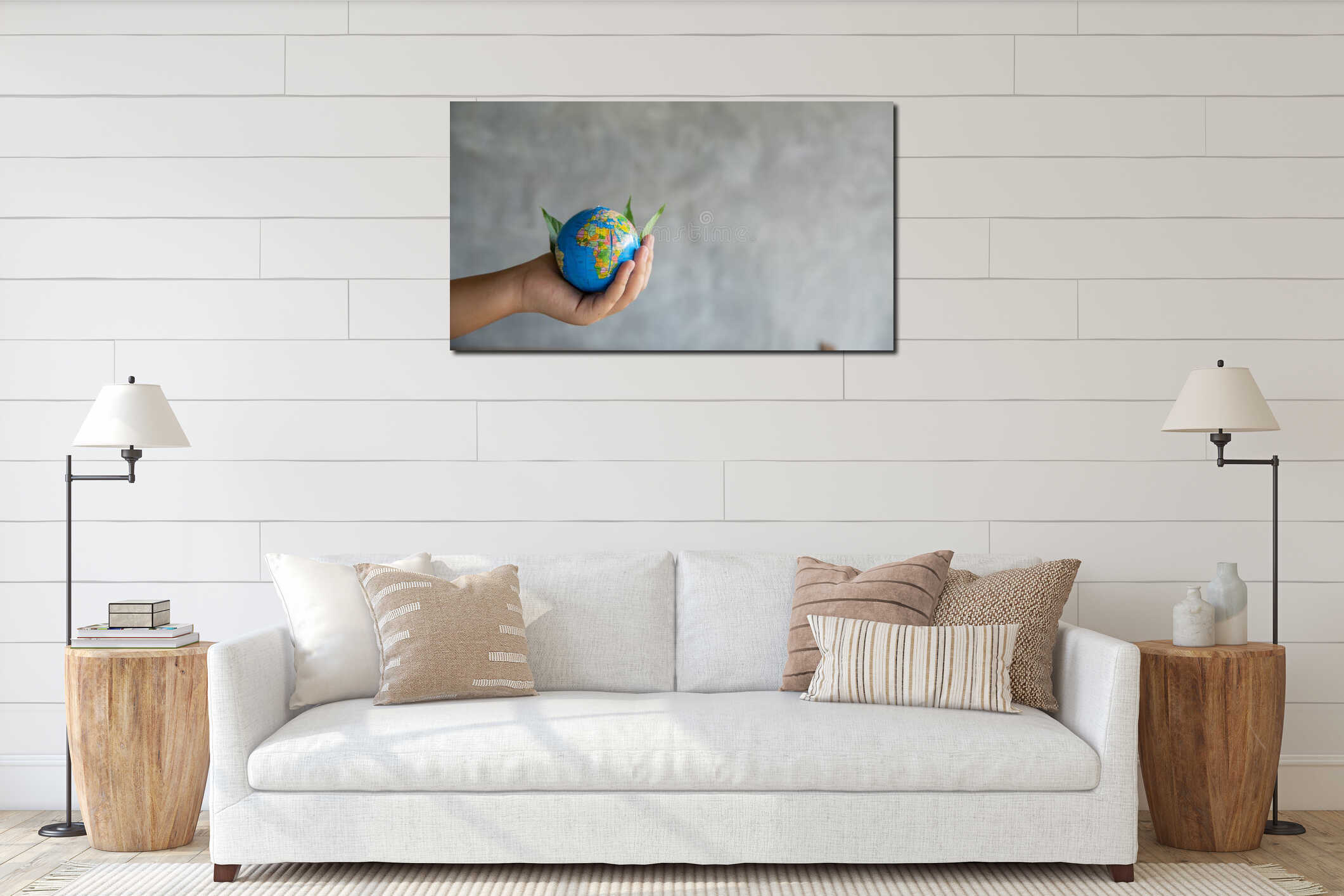 Canvas hanging interior mockup