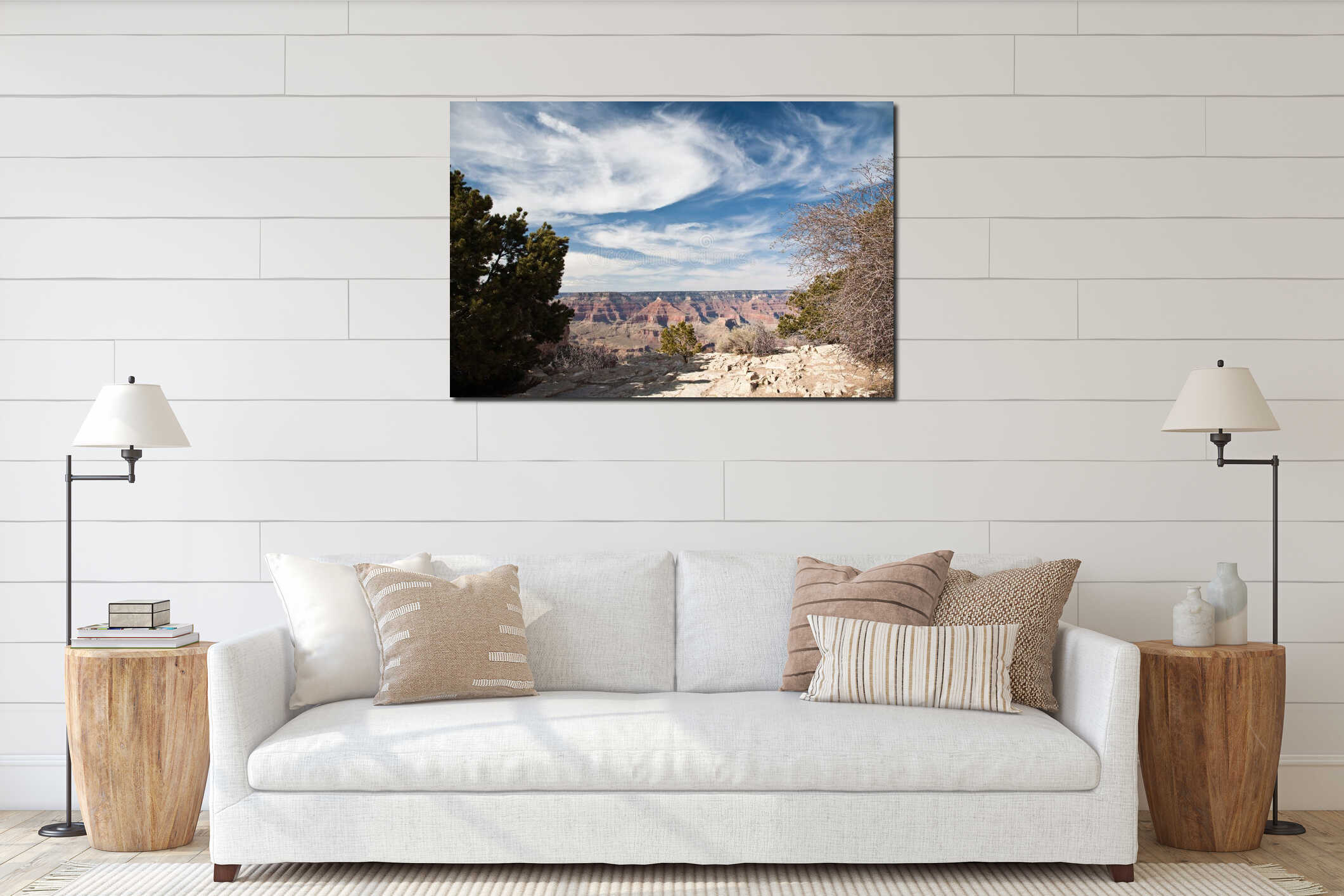Canvas hanging interior mockup