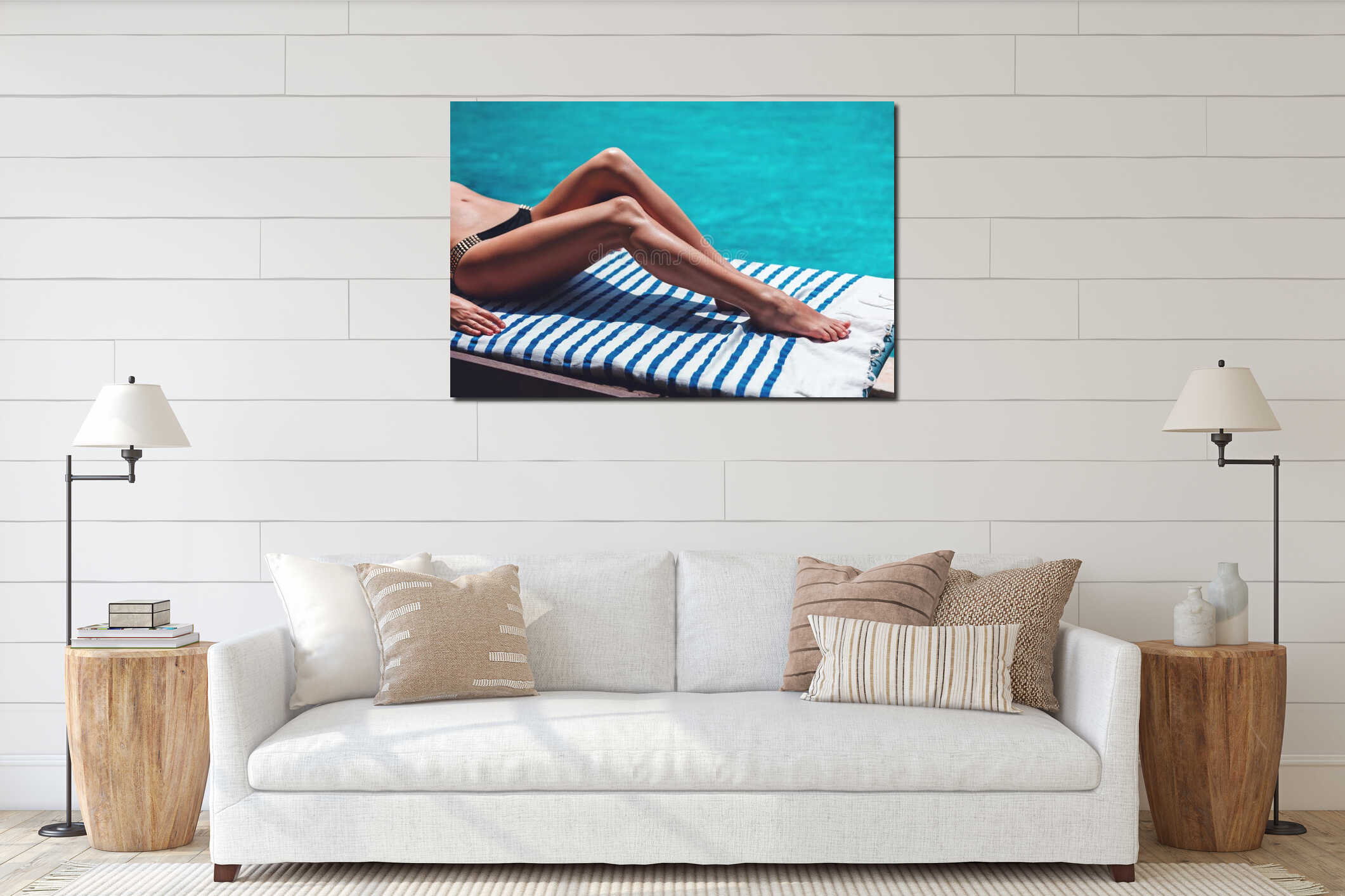 Canvas hanging interior mockup