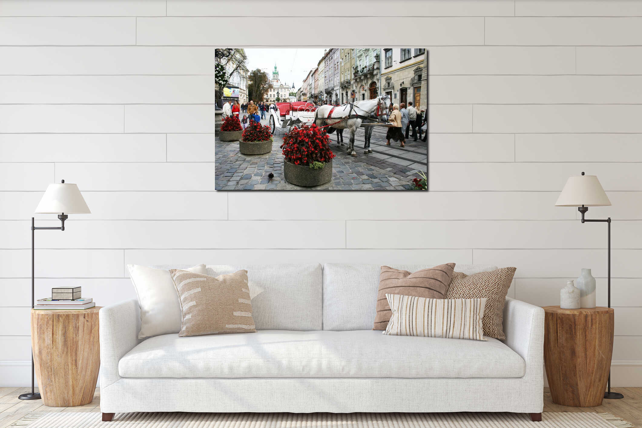 Canvas hanging interior mockup