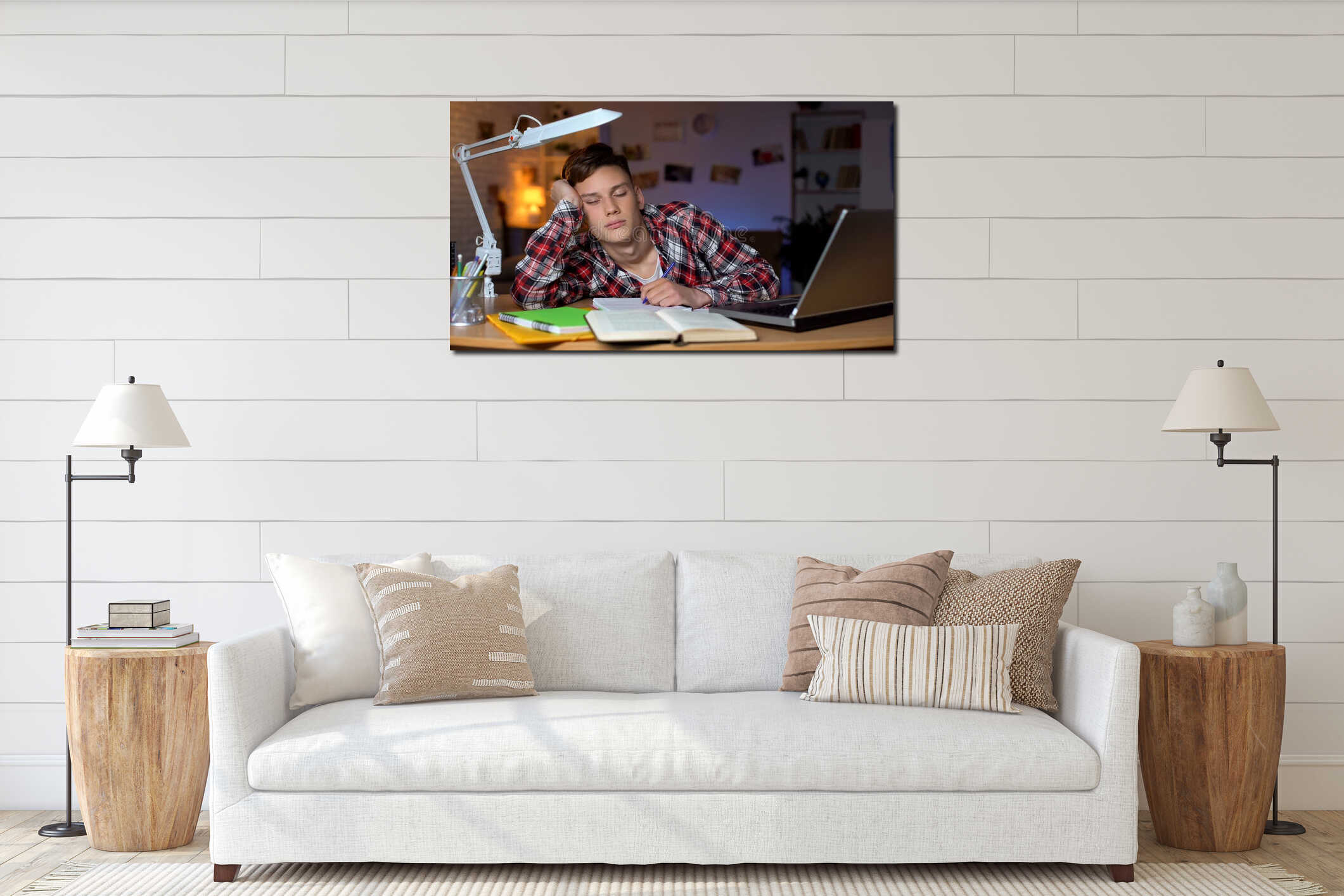 Canvas hanging interior mockup