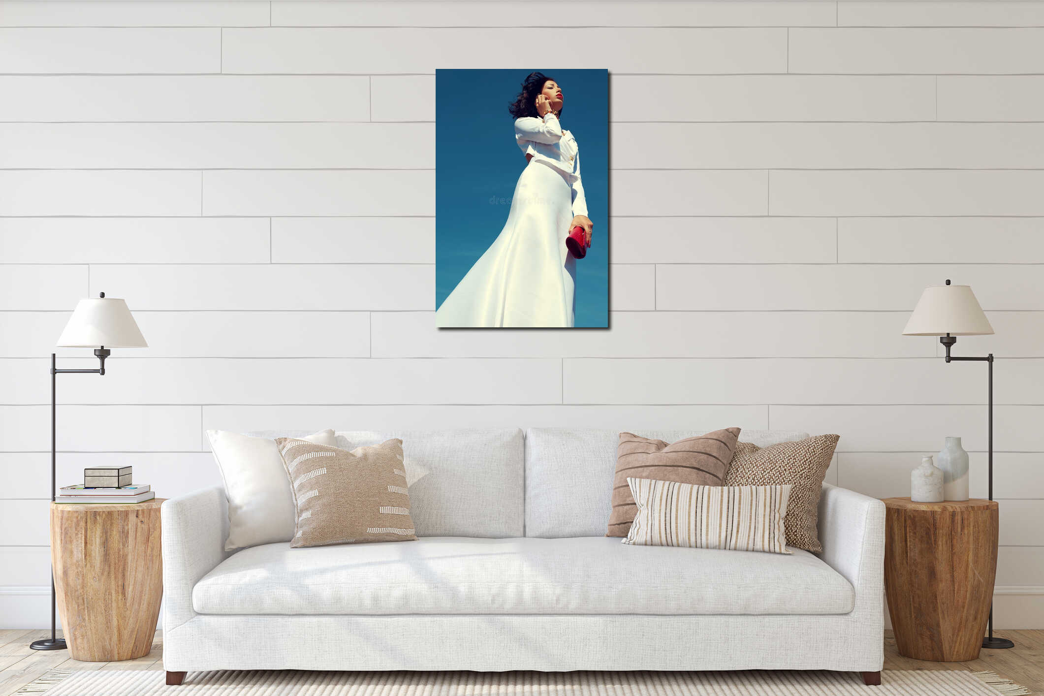 Canvas hanging interior mockup