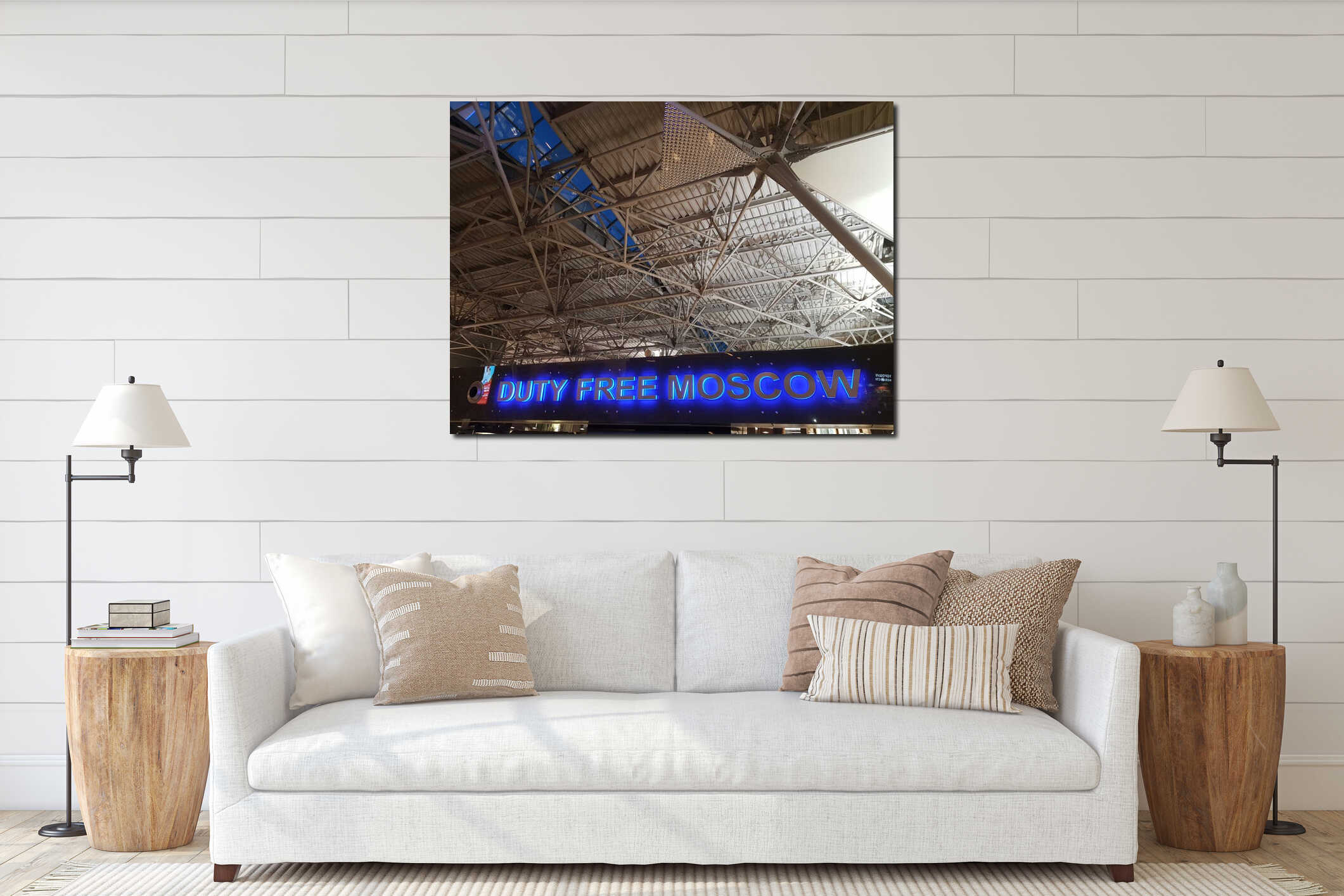 Canvas hanging interior mockup