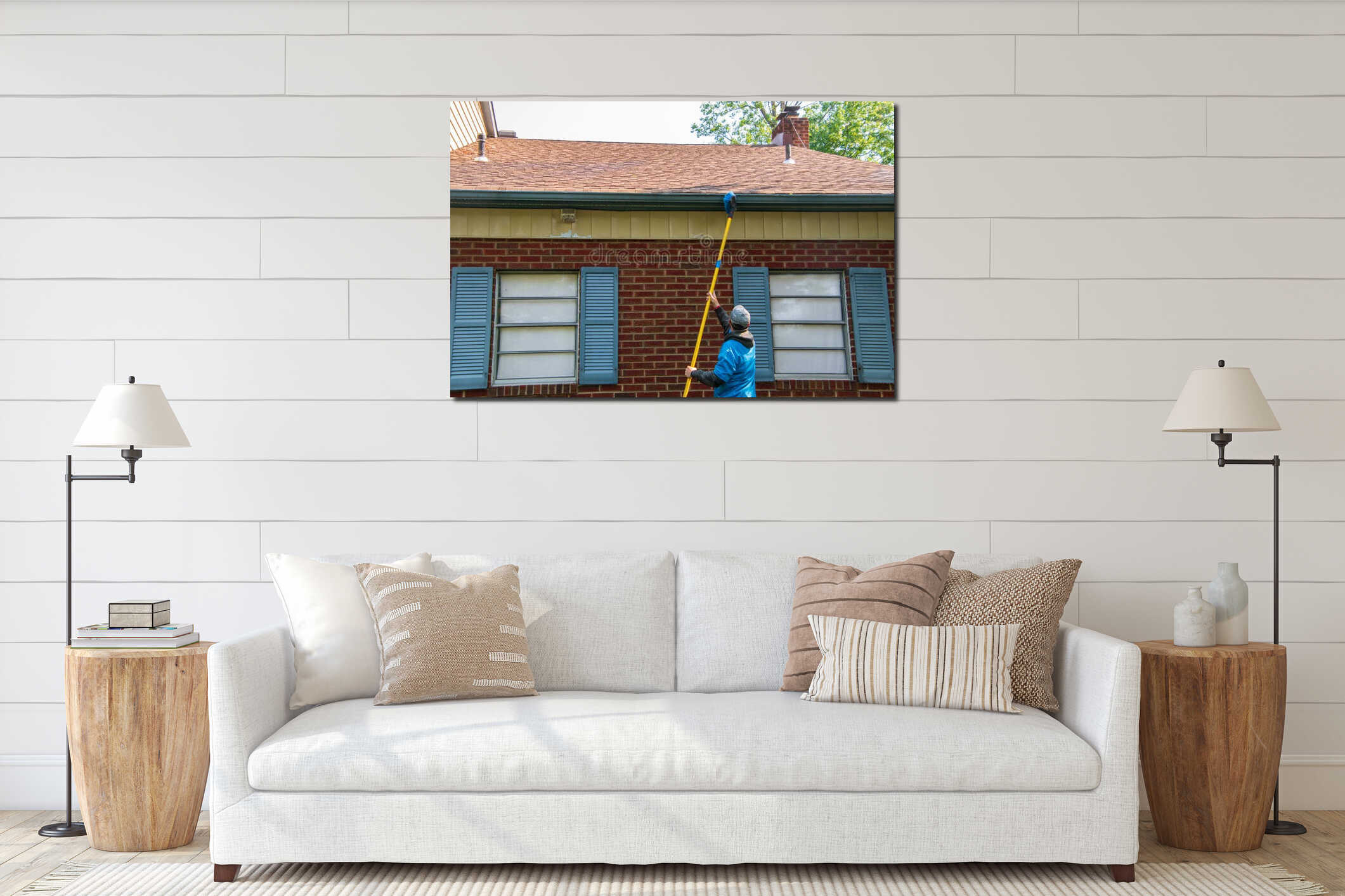 Canvas hanging interior mockup