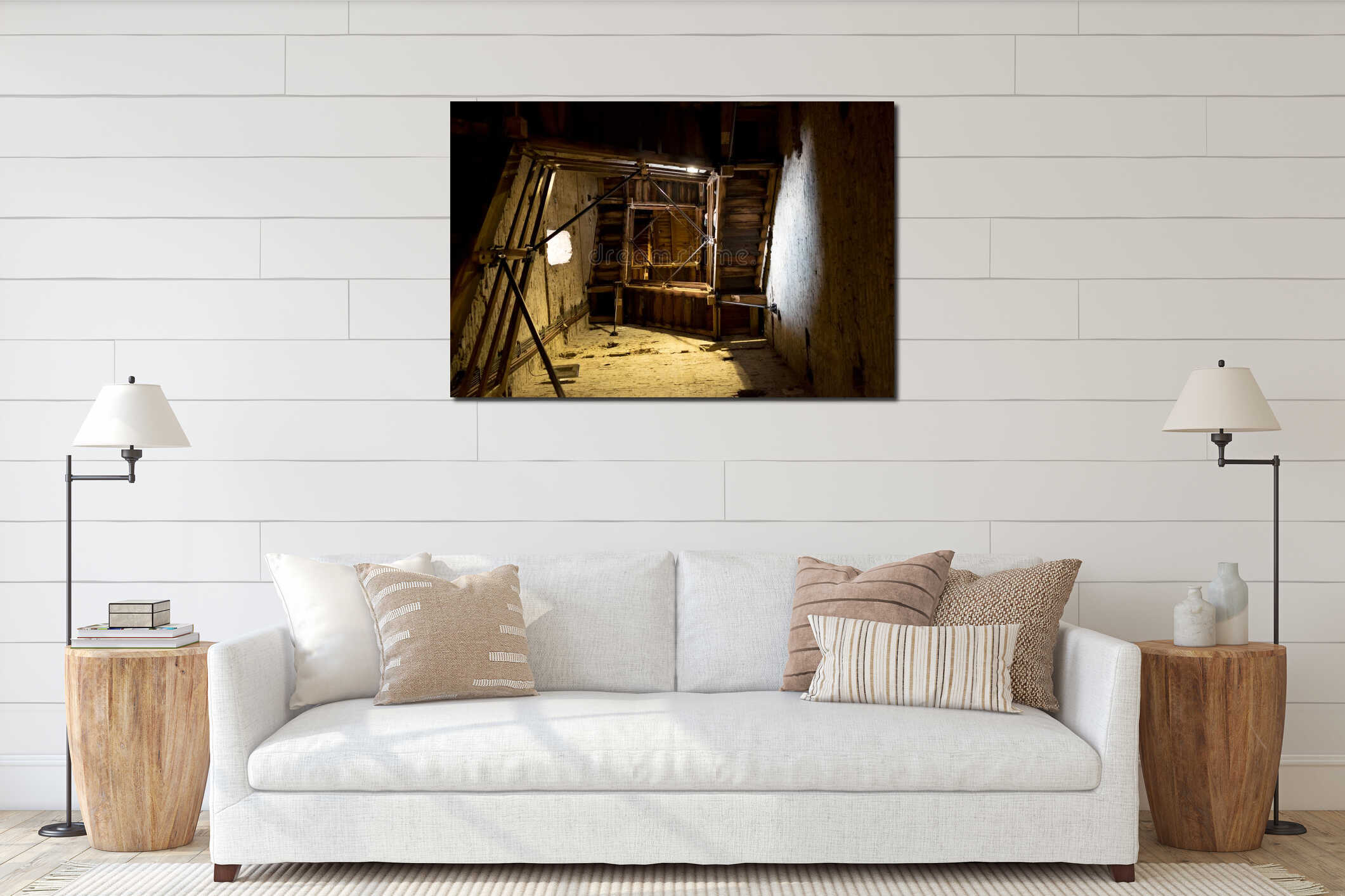Canvas hanging interior mockup
