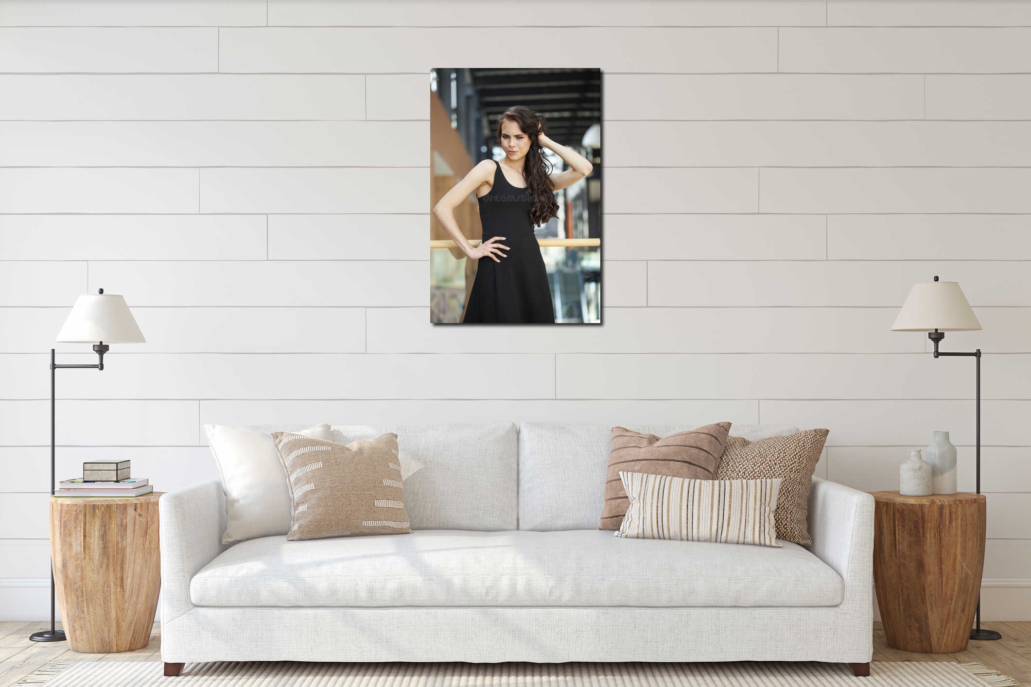 Canvas hanging interior mockup
