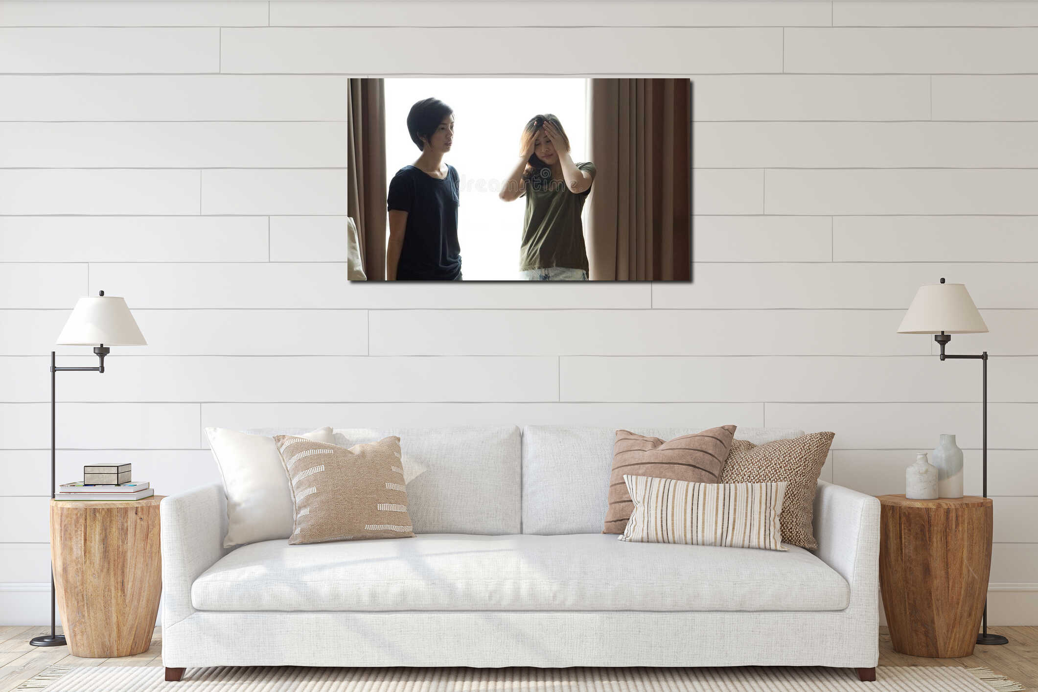 Canvas hanging interior mockup