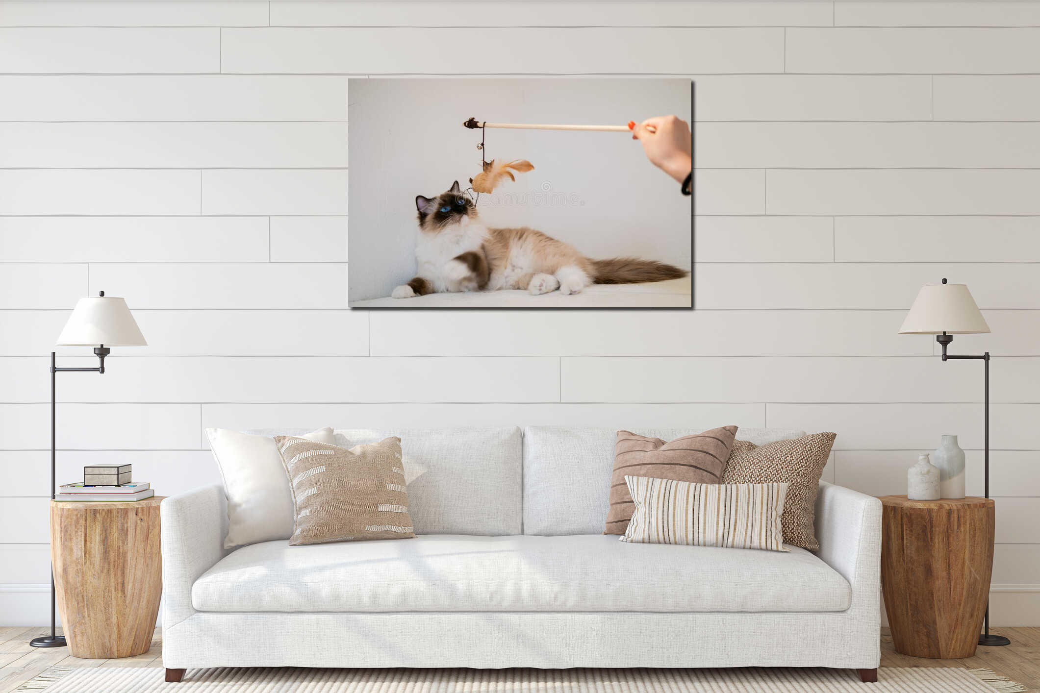 Canvas hanging interior mockup