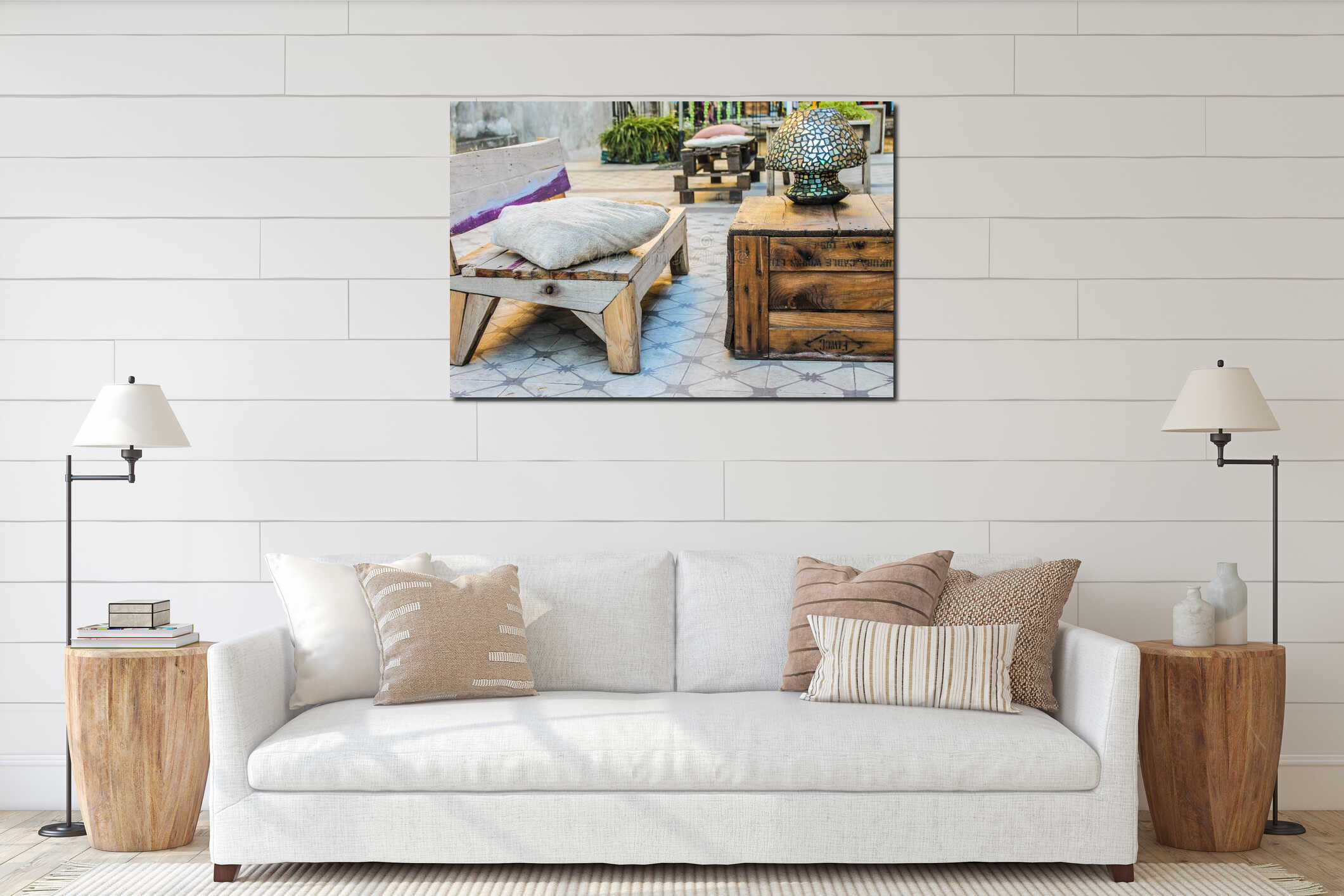 Canvas hanging interior mockup