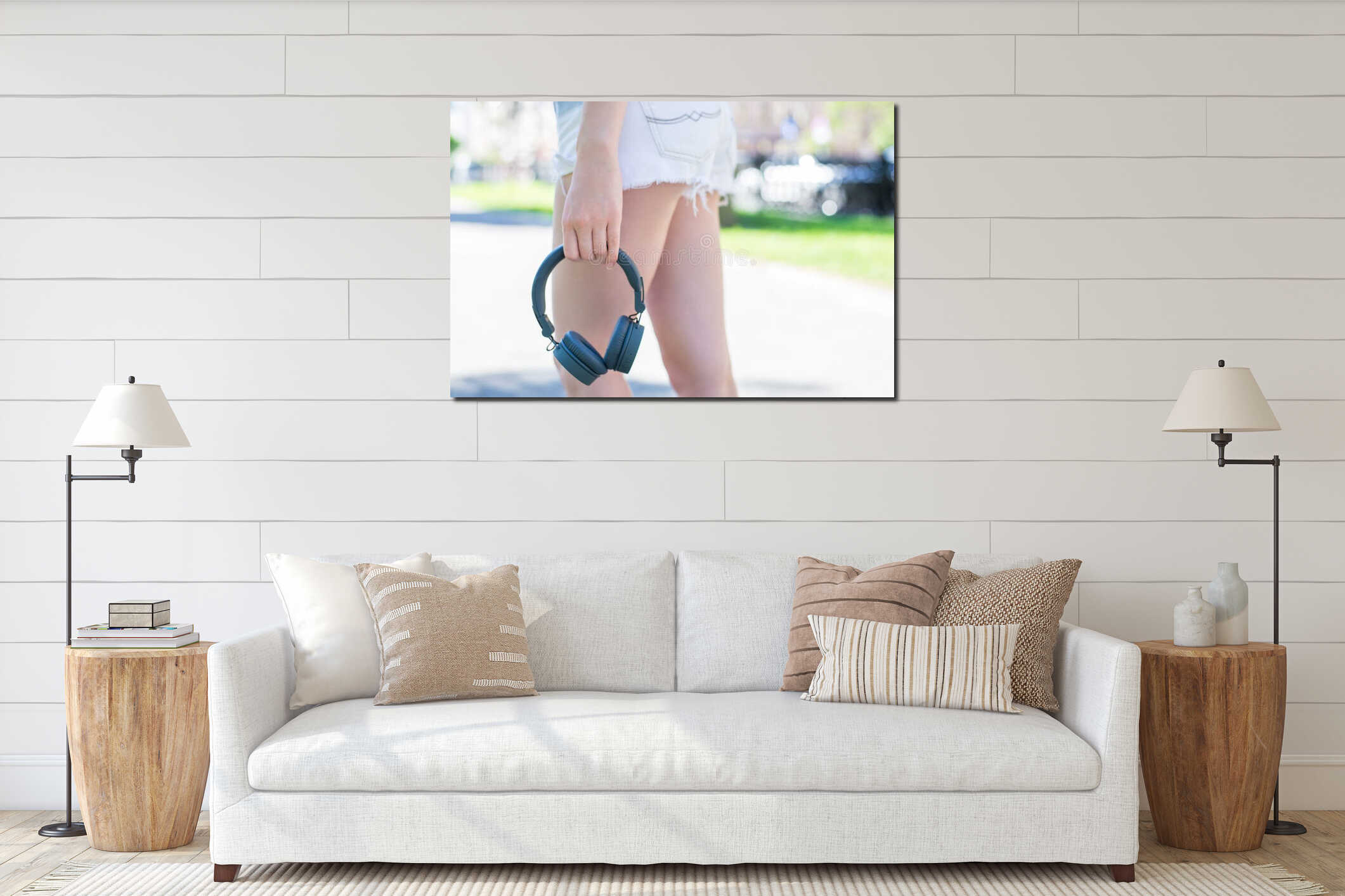Canvas hanging interior mockup