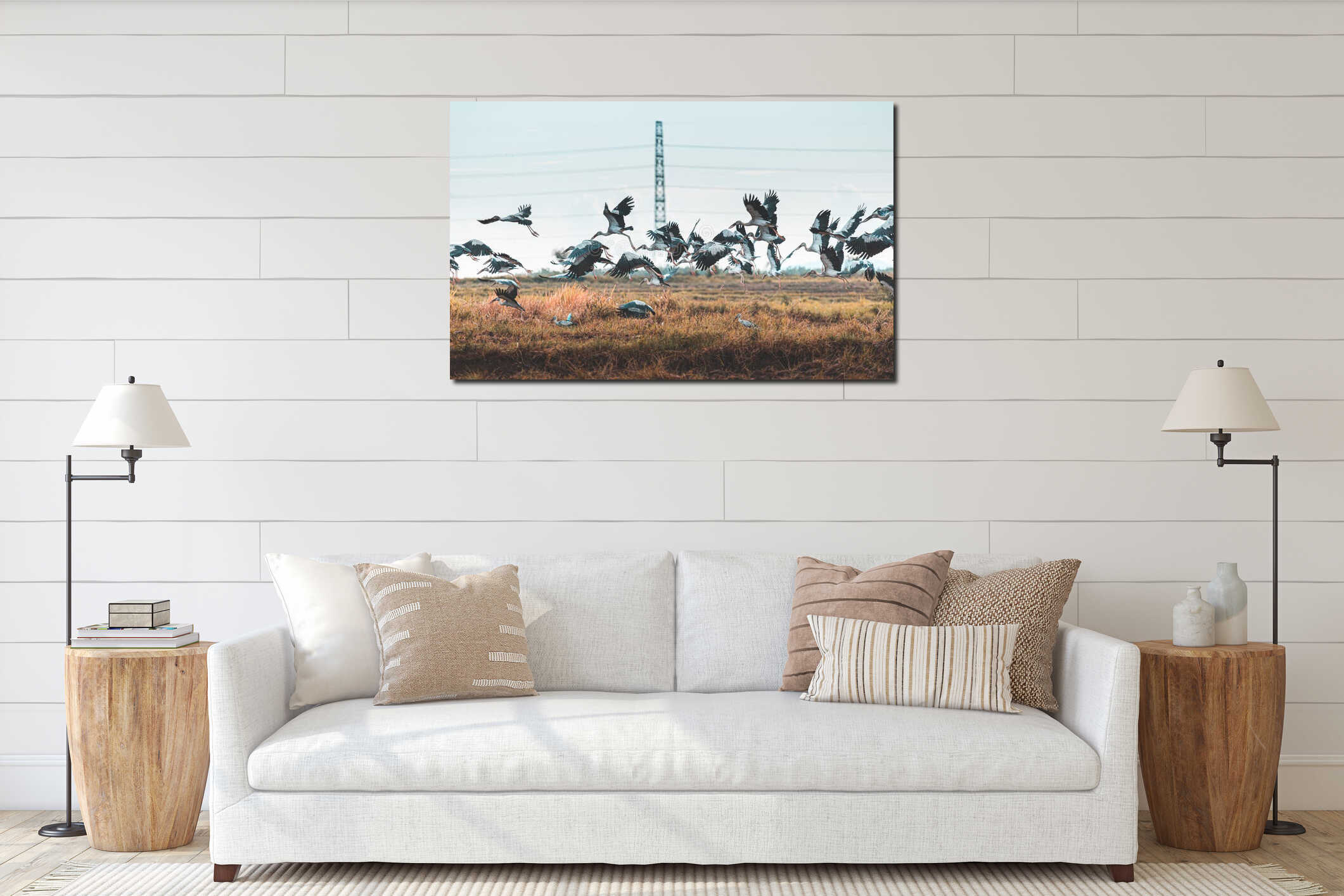 Canvas hanging interior mockup