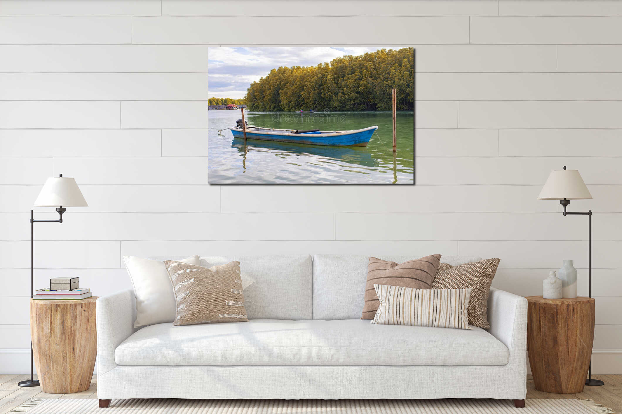 Canvas hanging interior mockup