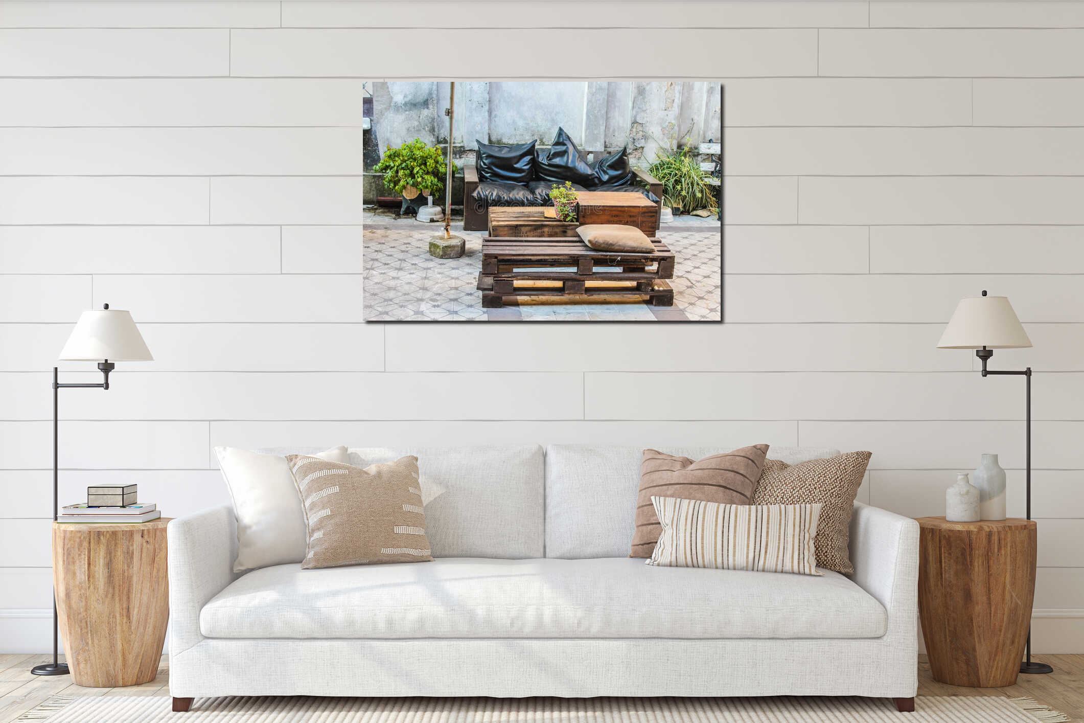 Canvas hanging interior mockup