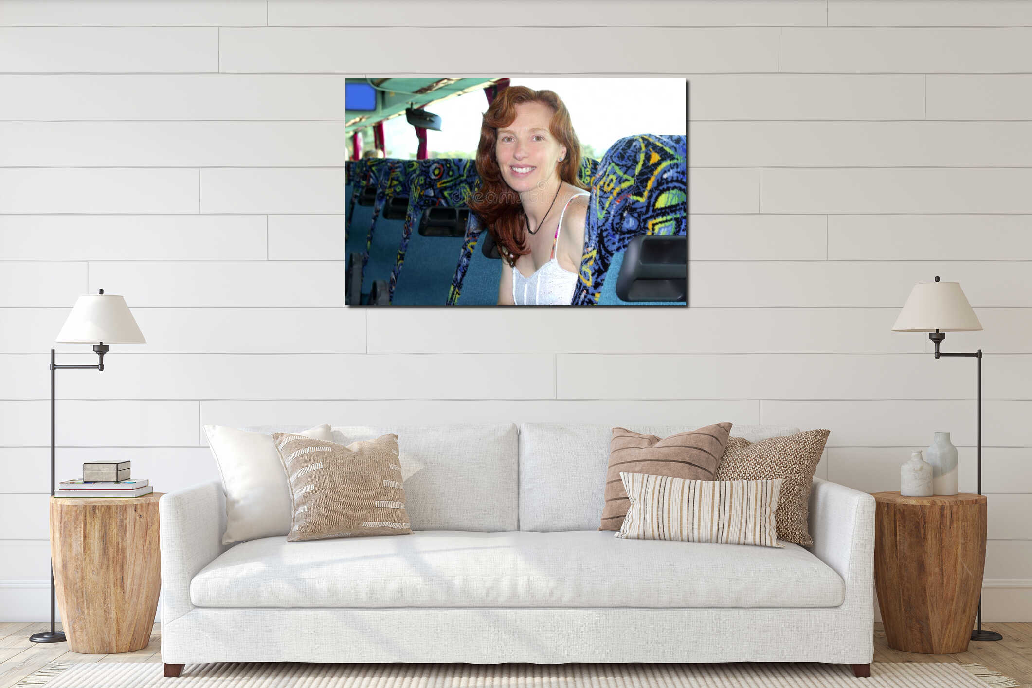 Canvas hanging interior mockup
