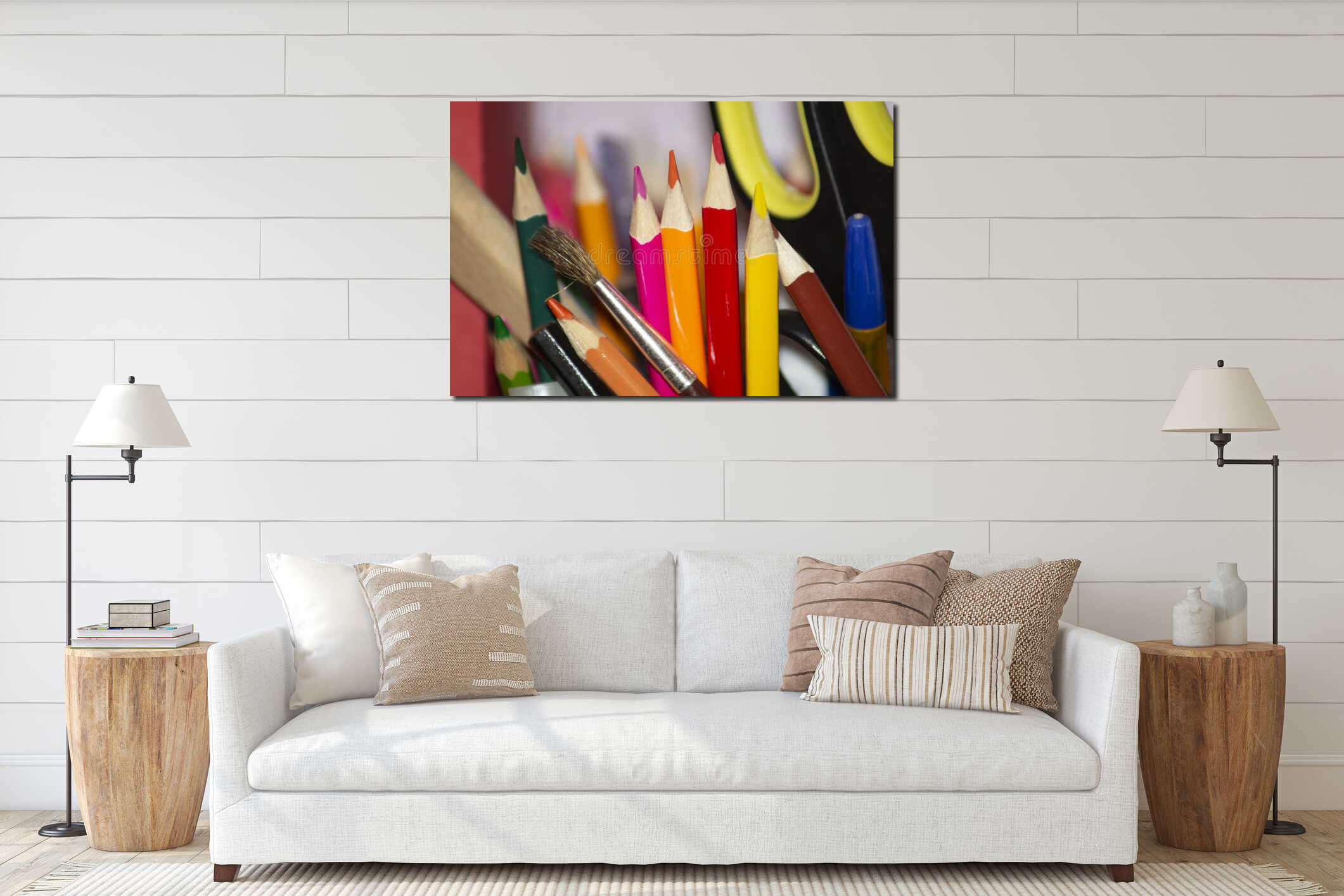 Canvas hanging interior mockup