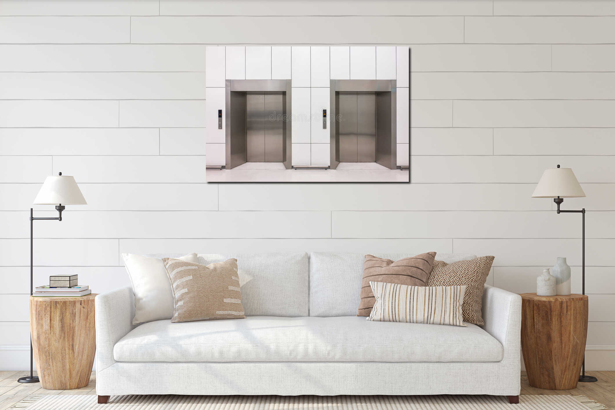 Canvas hanging interior mockup