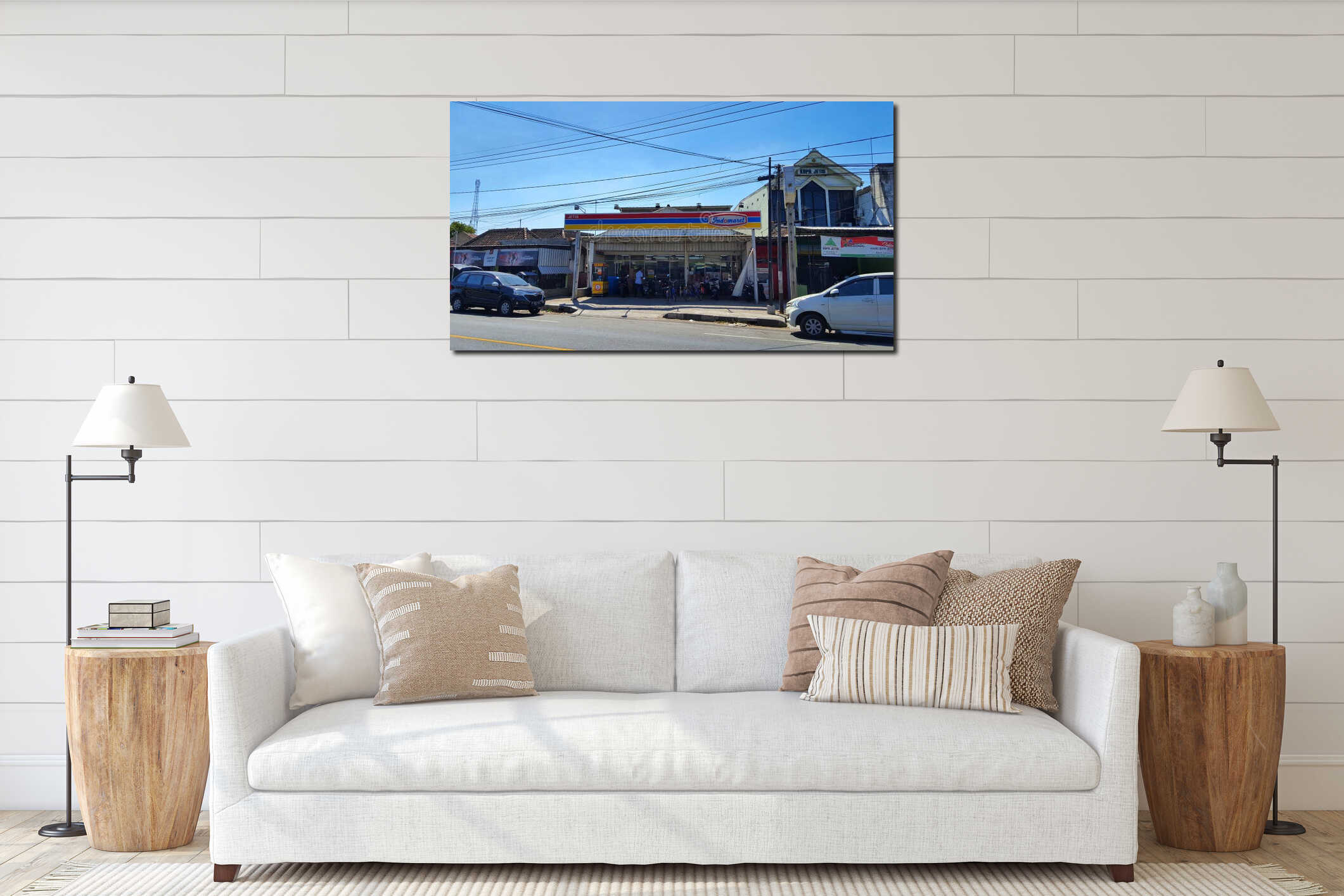 Canvas hanging interior mockup