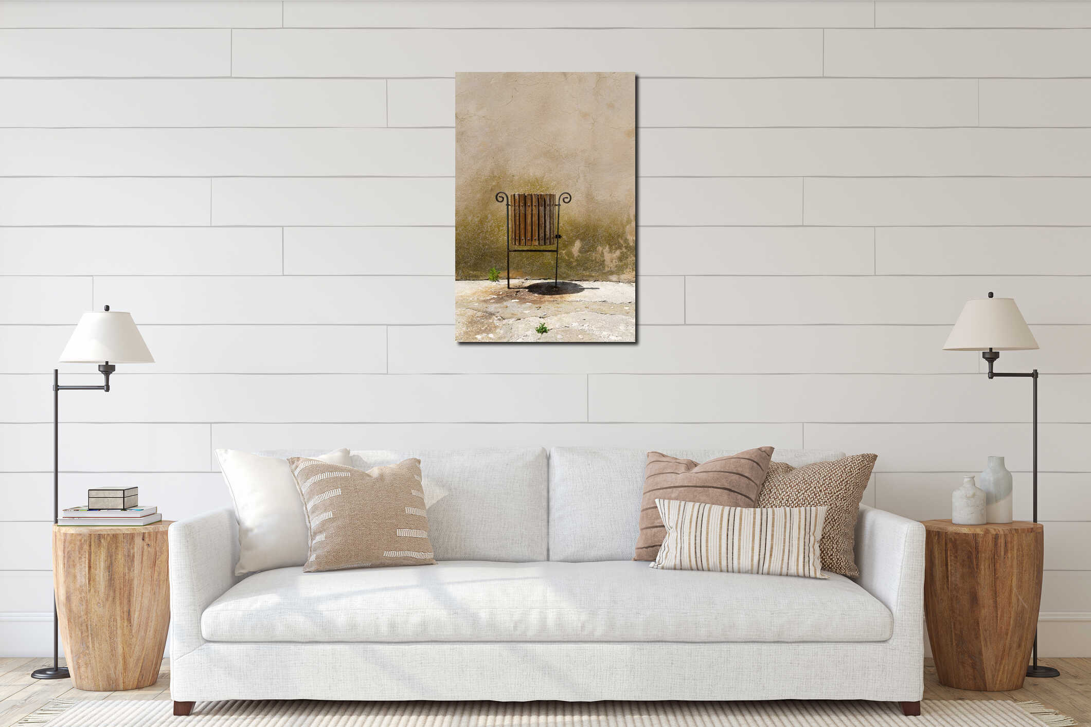 Canvas hanging interior mockup
