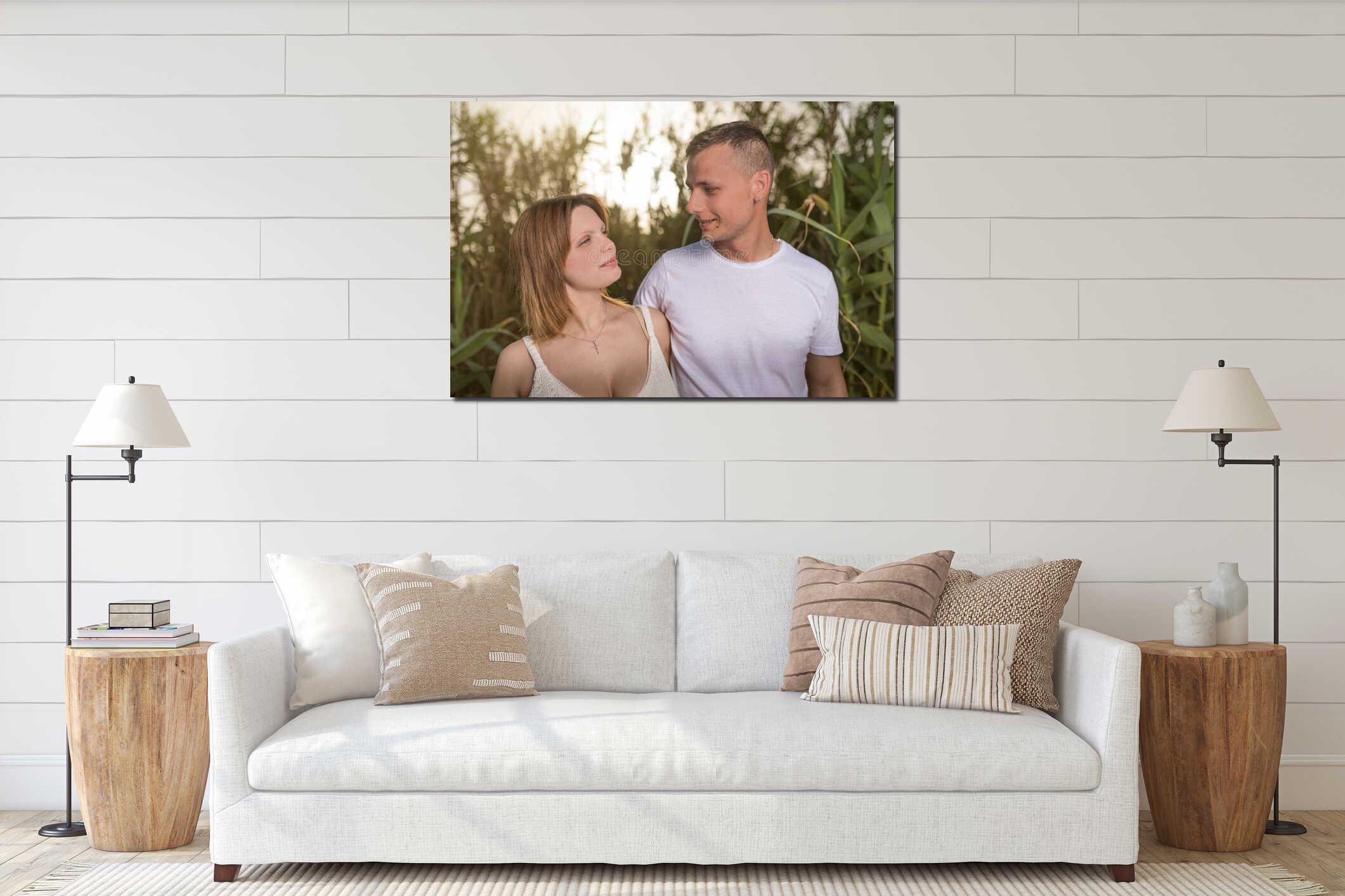 Canvas hanging interior mockup