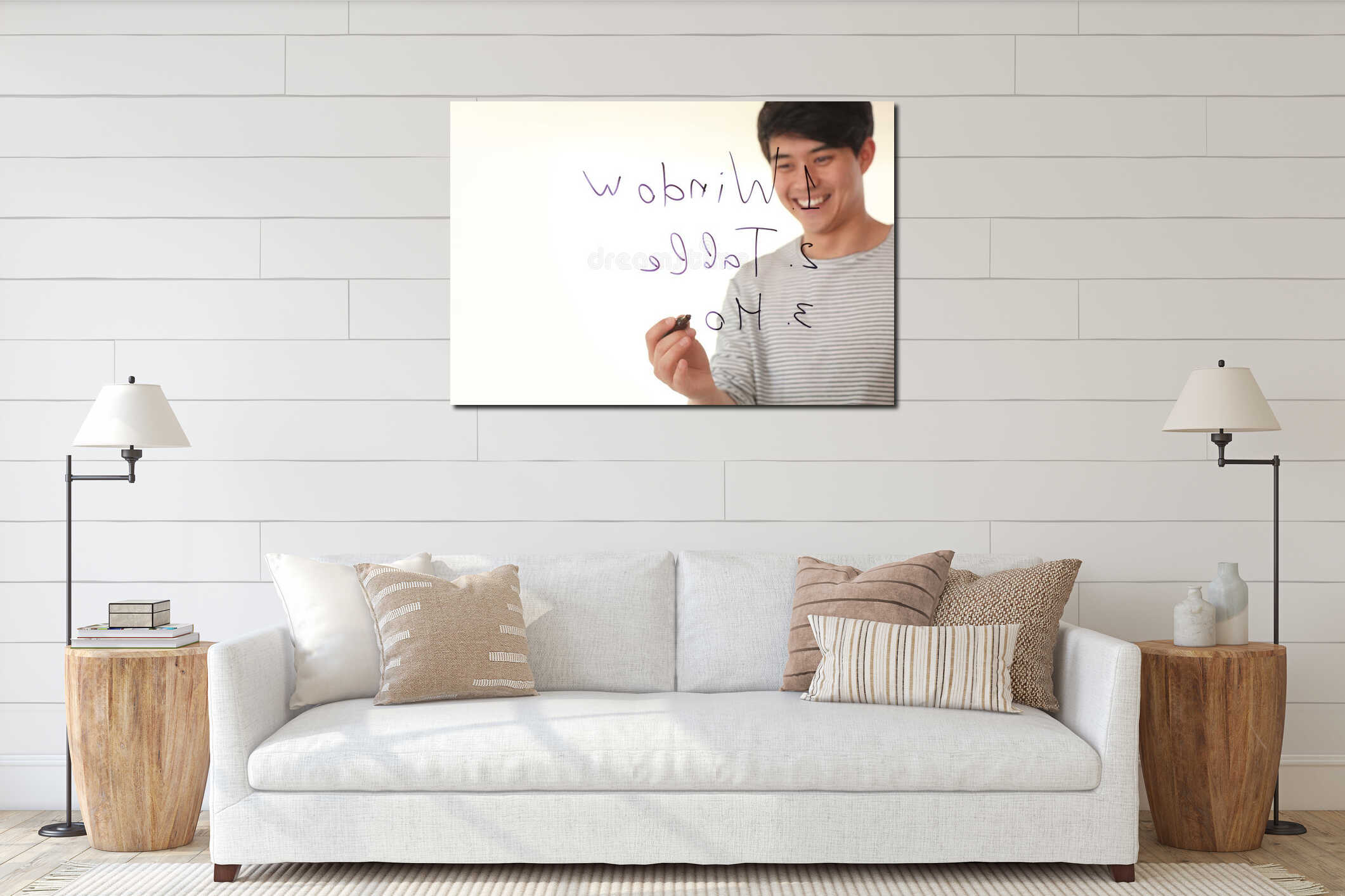 Canvas hanging interior mockup