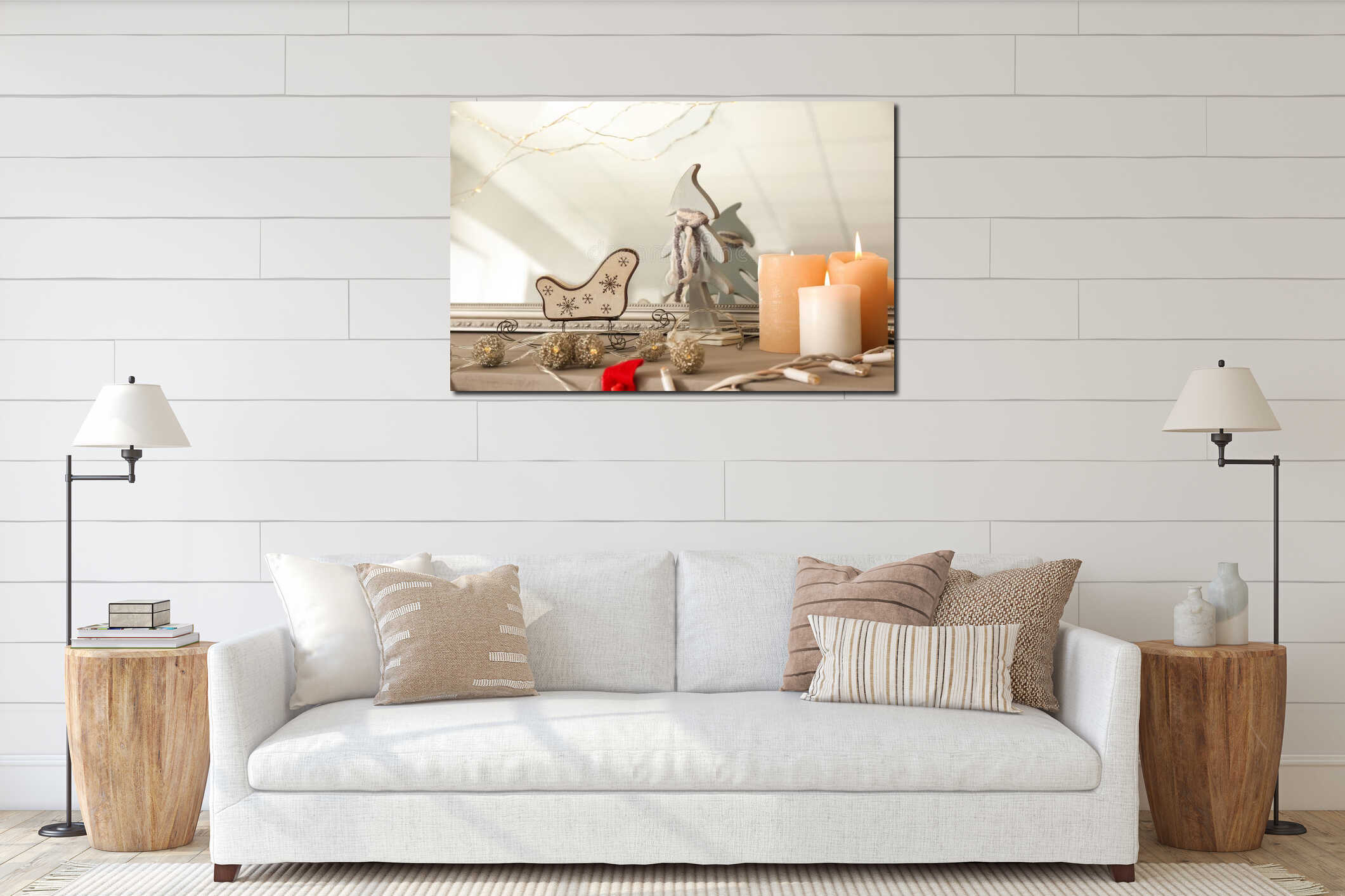 Canvas hanging interior mockup
