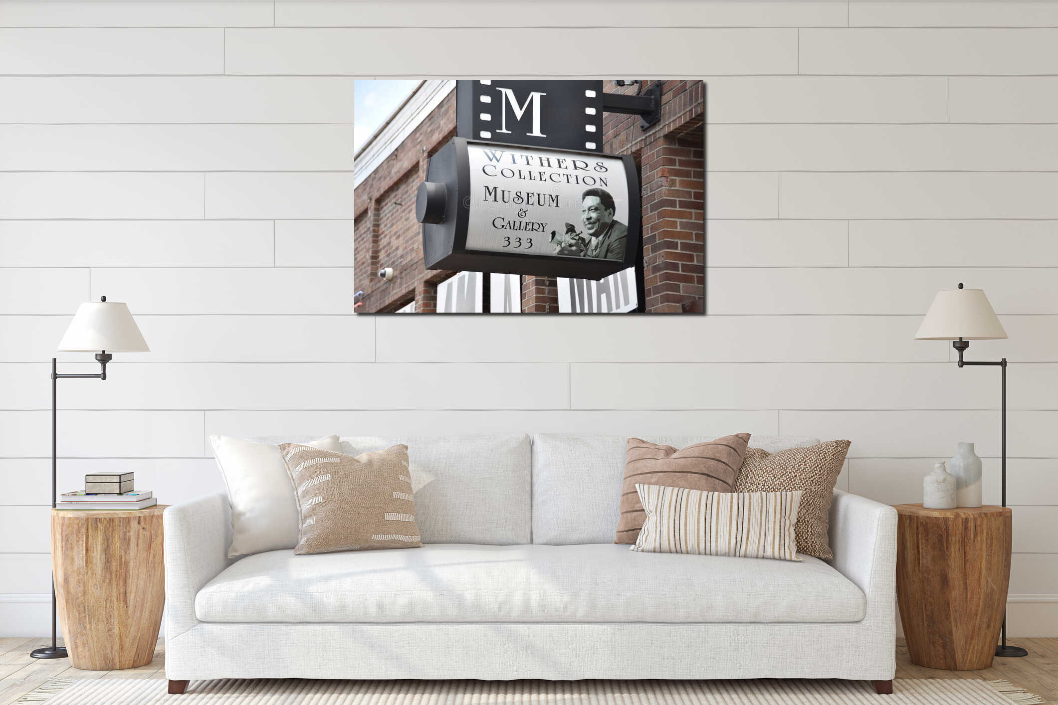 Canvas hanging interior mockup