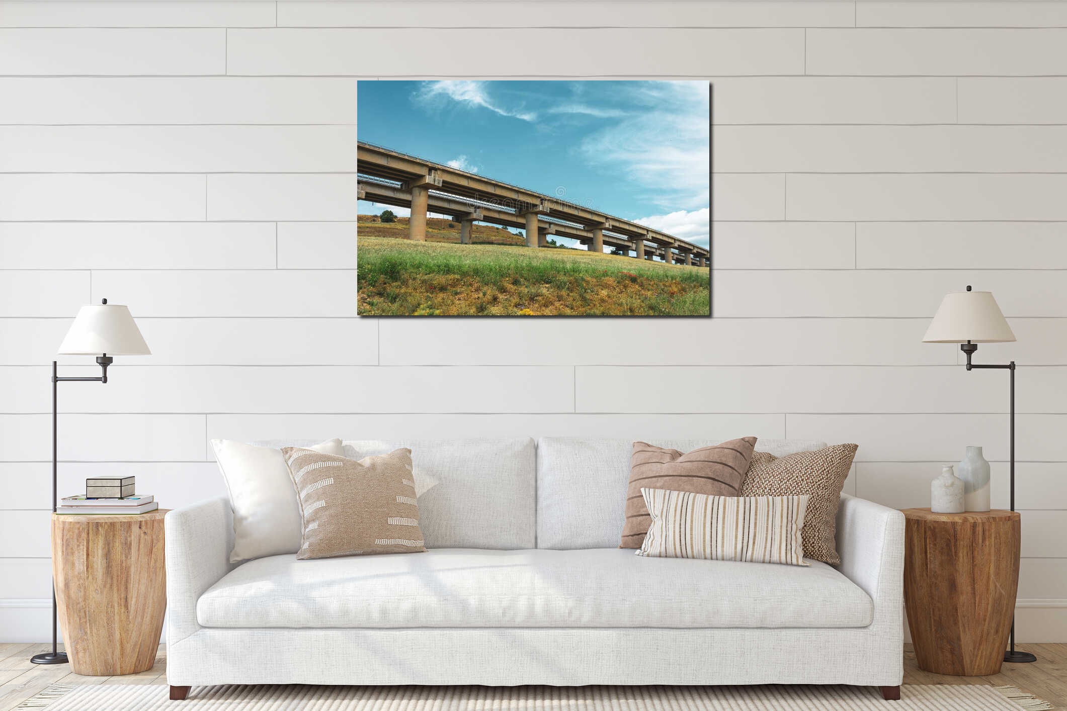 Canvas hanging interior mockup