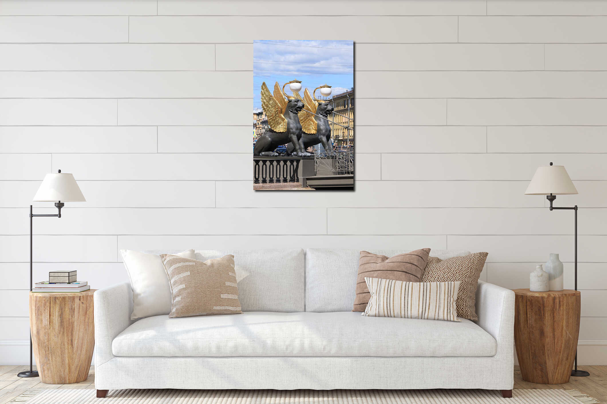 Canvas hanging interior mockup