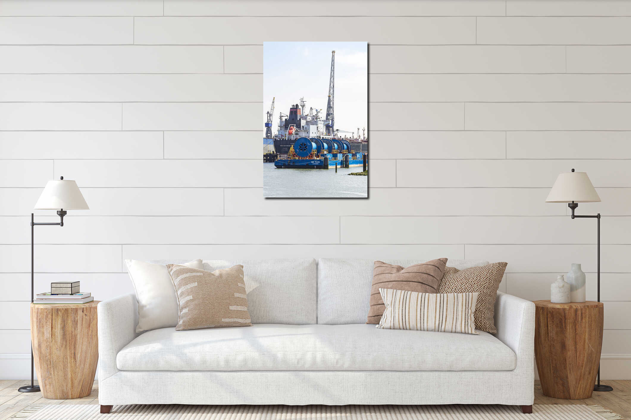 Canvas hanging interior mockup