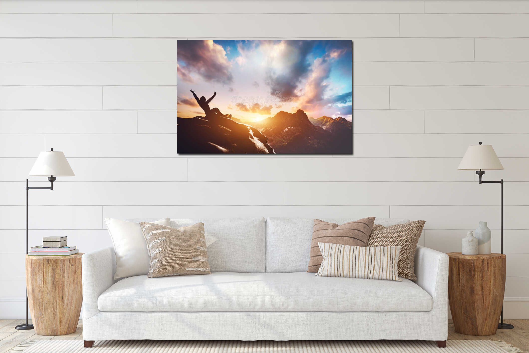 Canvas hanging interior mockup