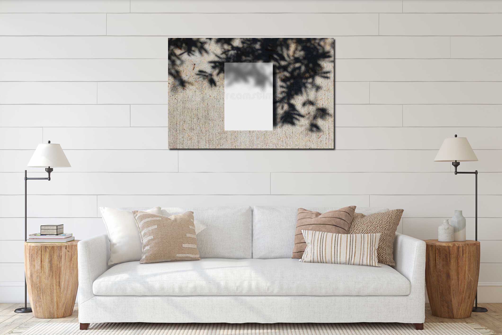 Canvas hanging interior mockup
