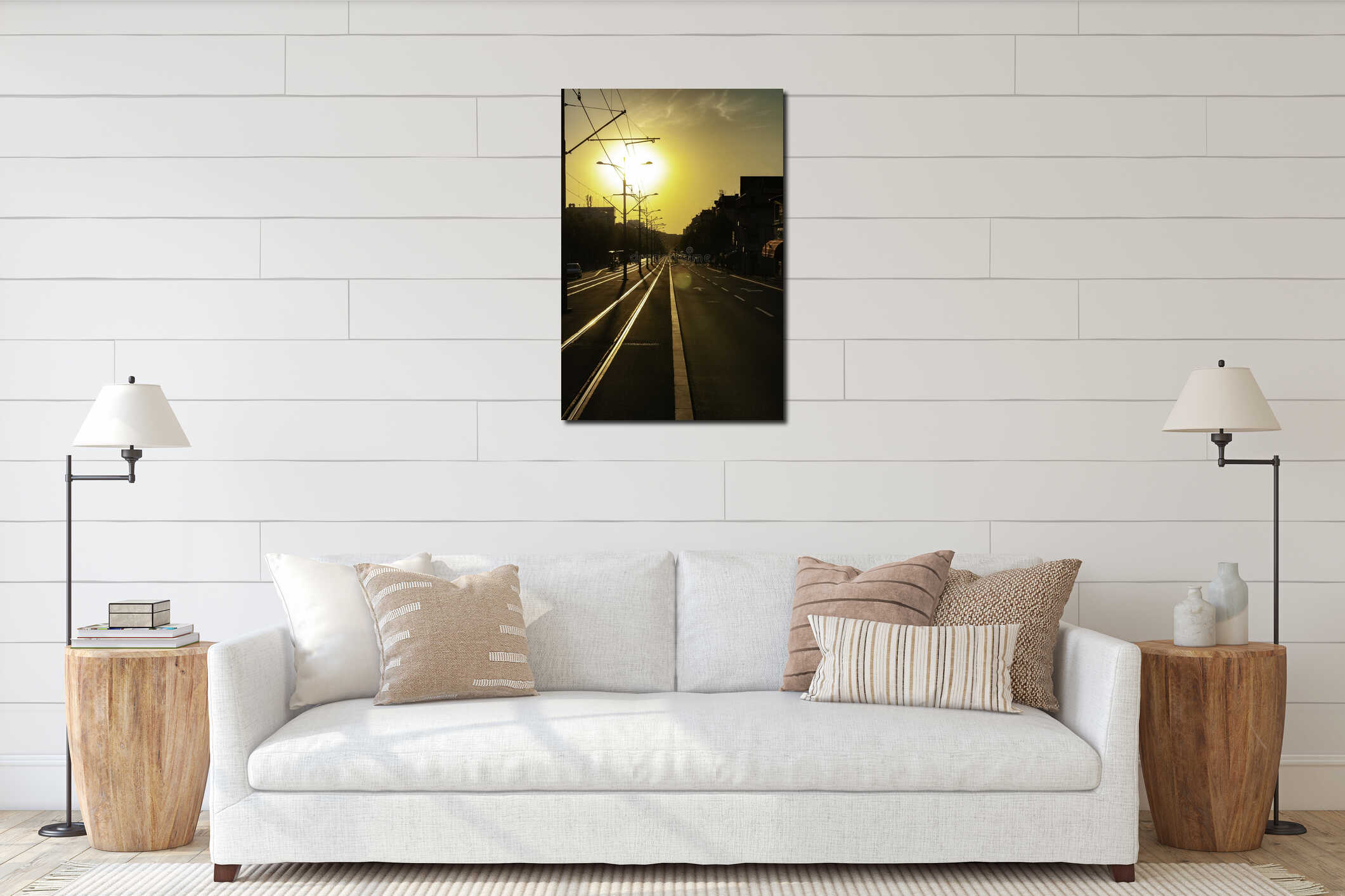 Canvas hanging interior mockup