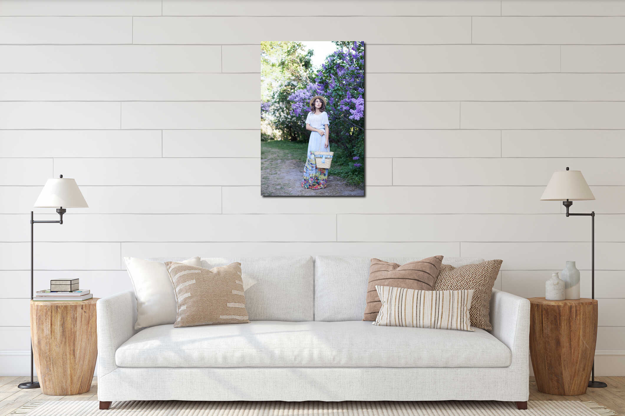 Canvas hanging interior mockup