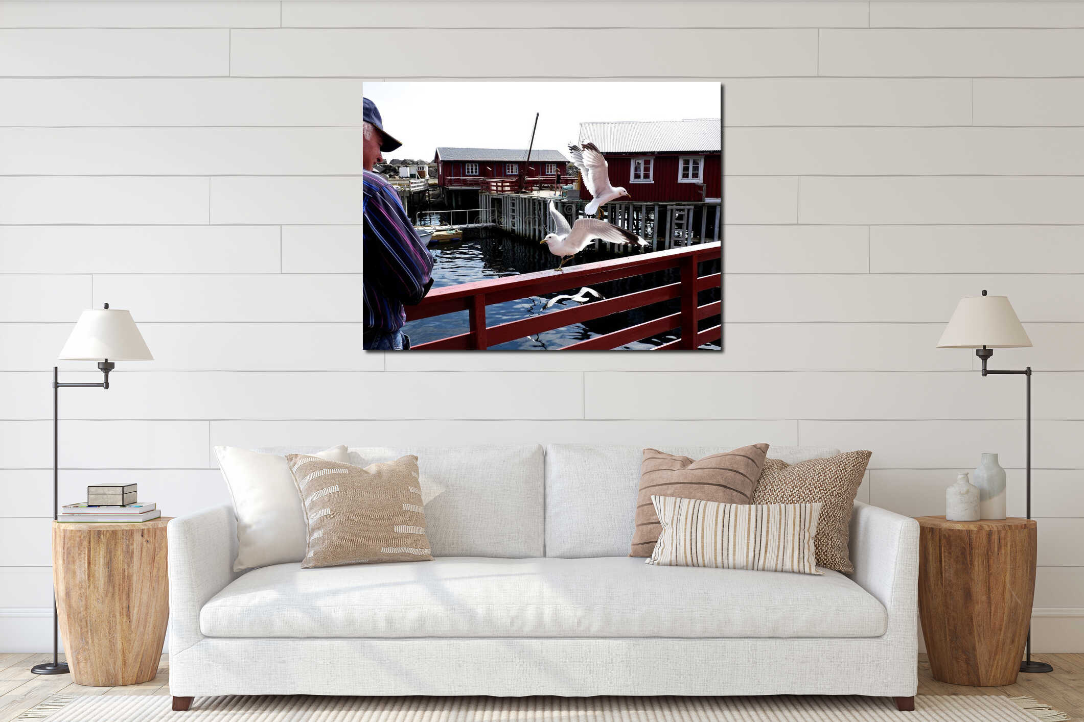 Canvas hanging interior mockup