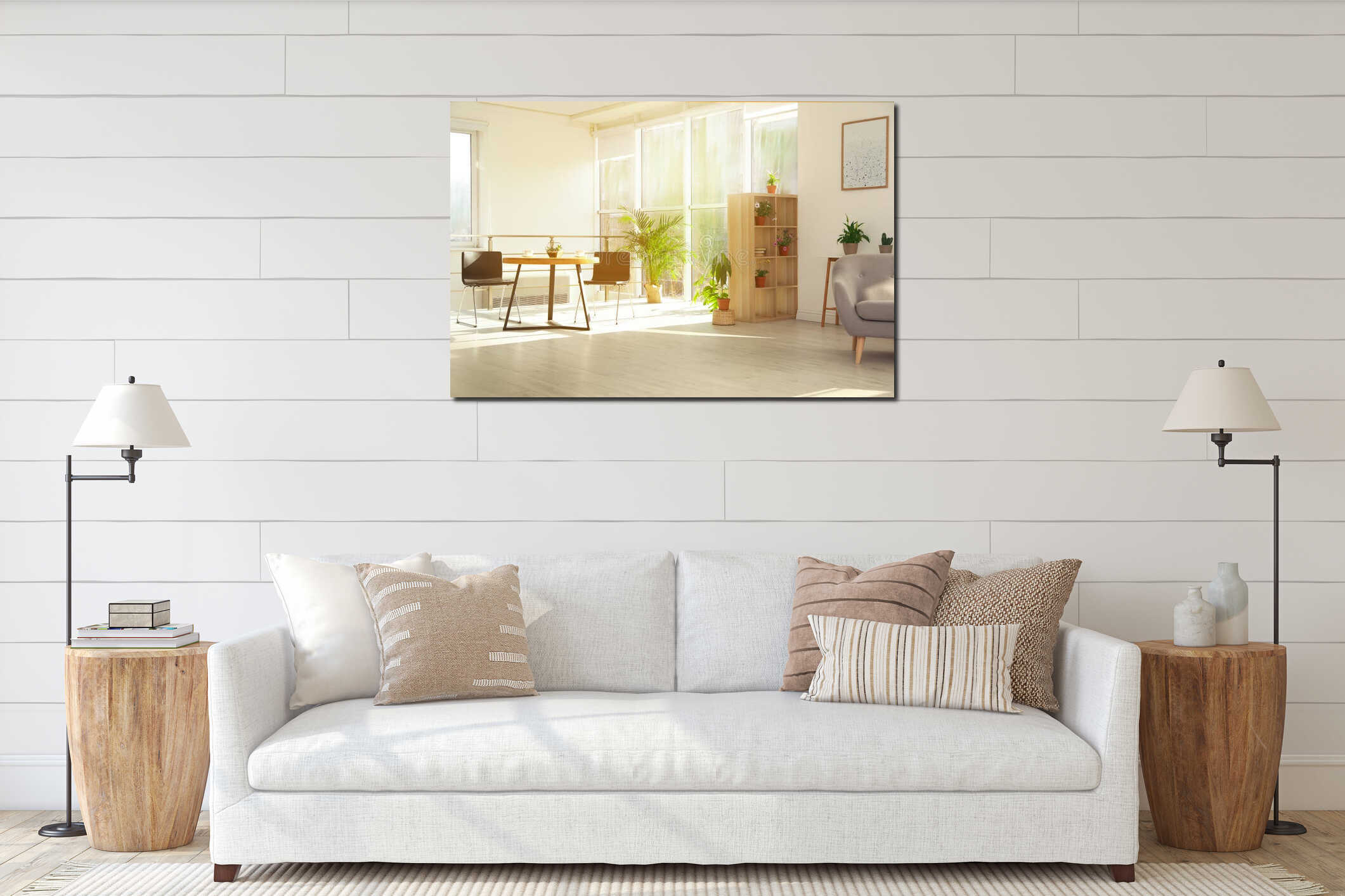 Canvas hanging interior mockup