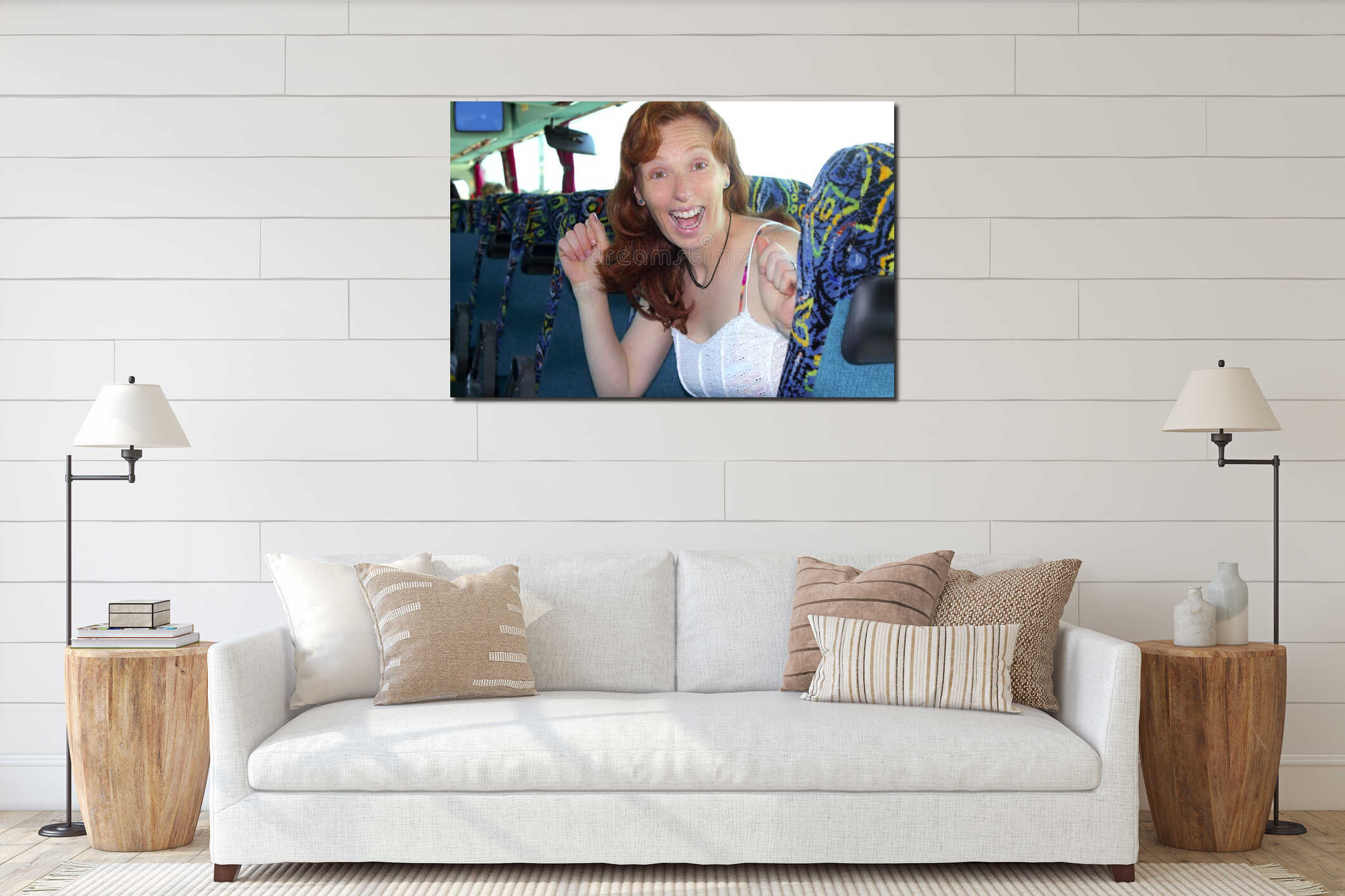 Canvas hanging interior mockup