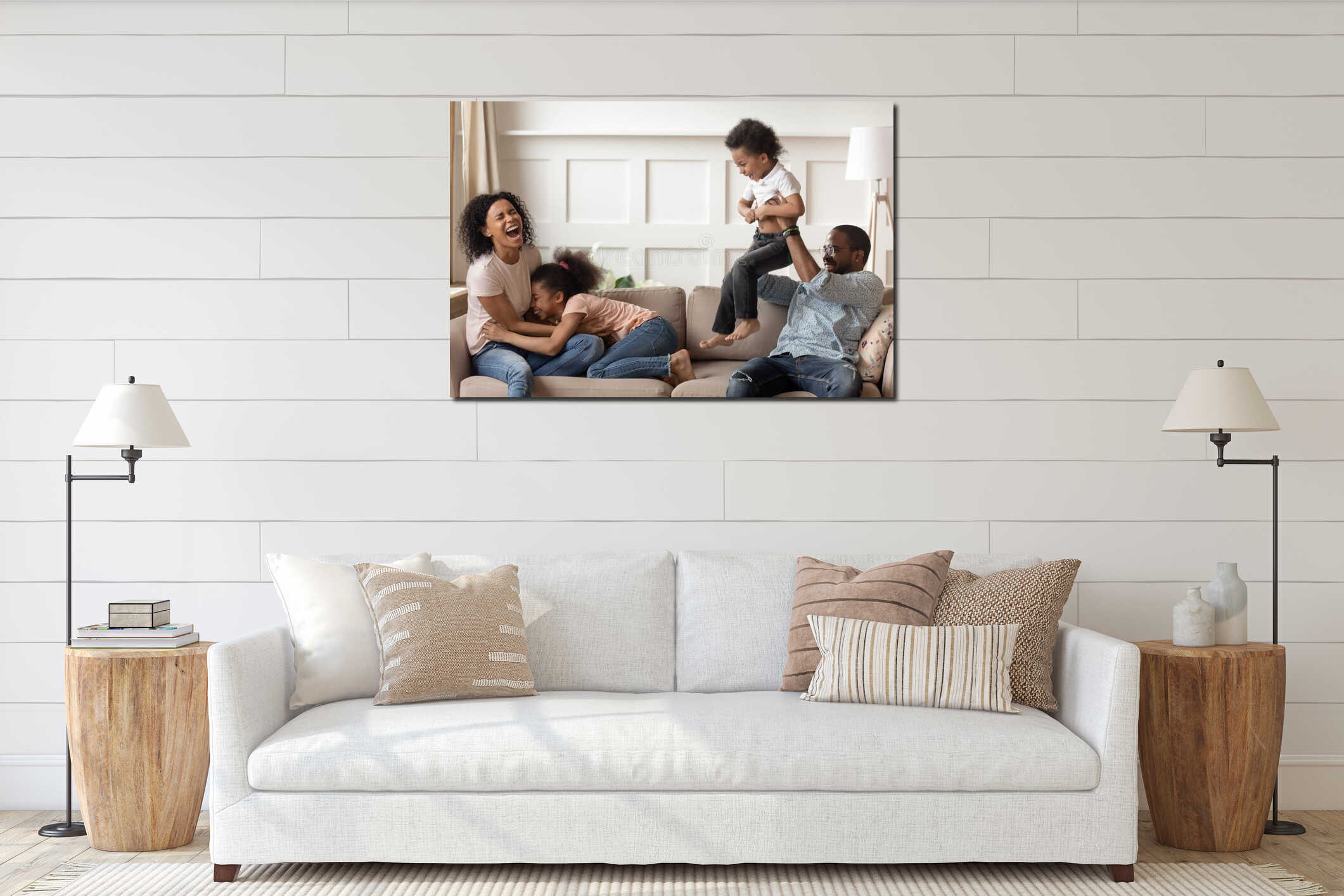 Canvas hanging interior mockup