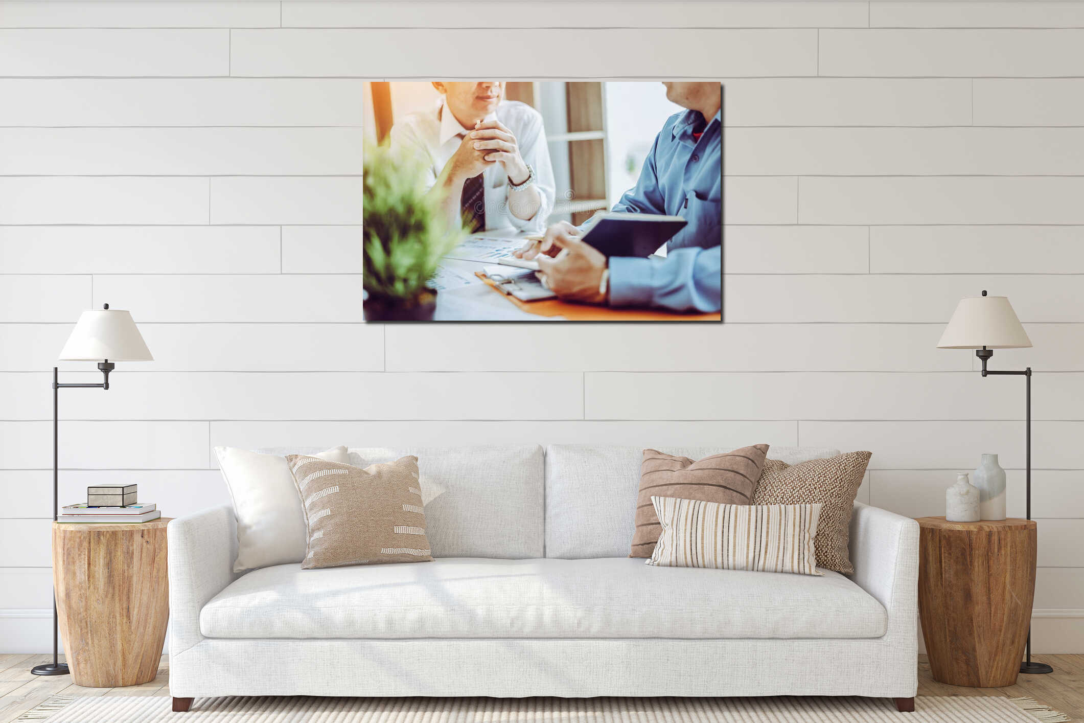 Canvas hanging interior mockup