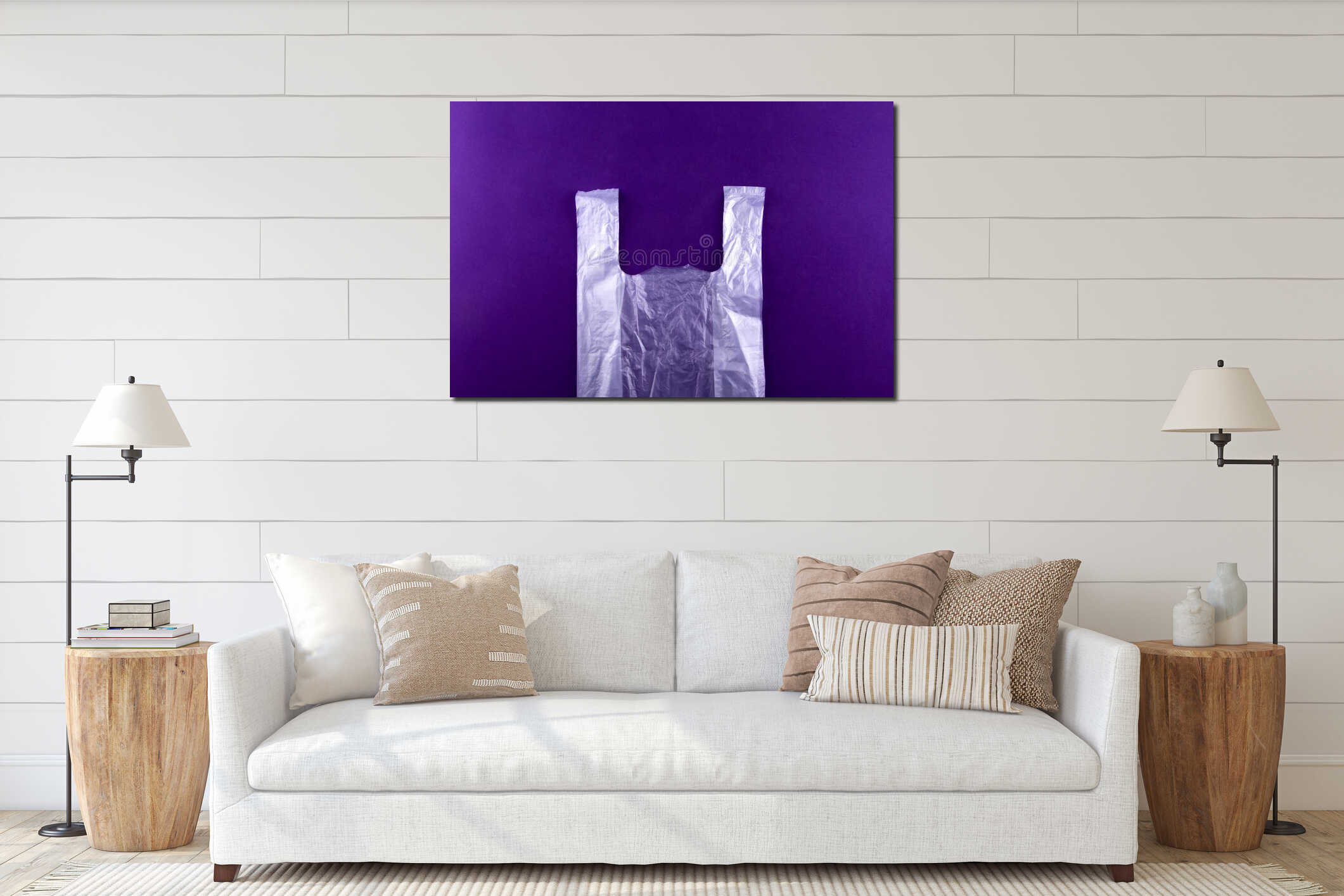 Canvas hanging interior mockup