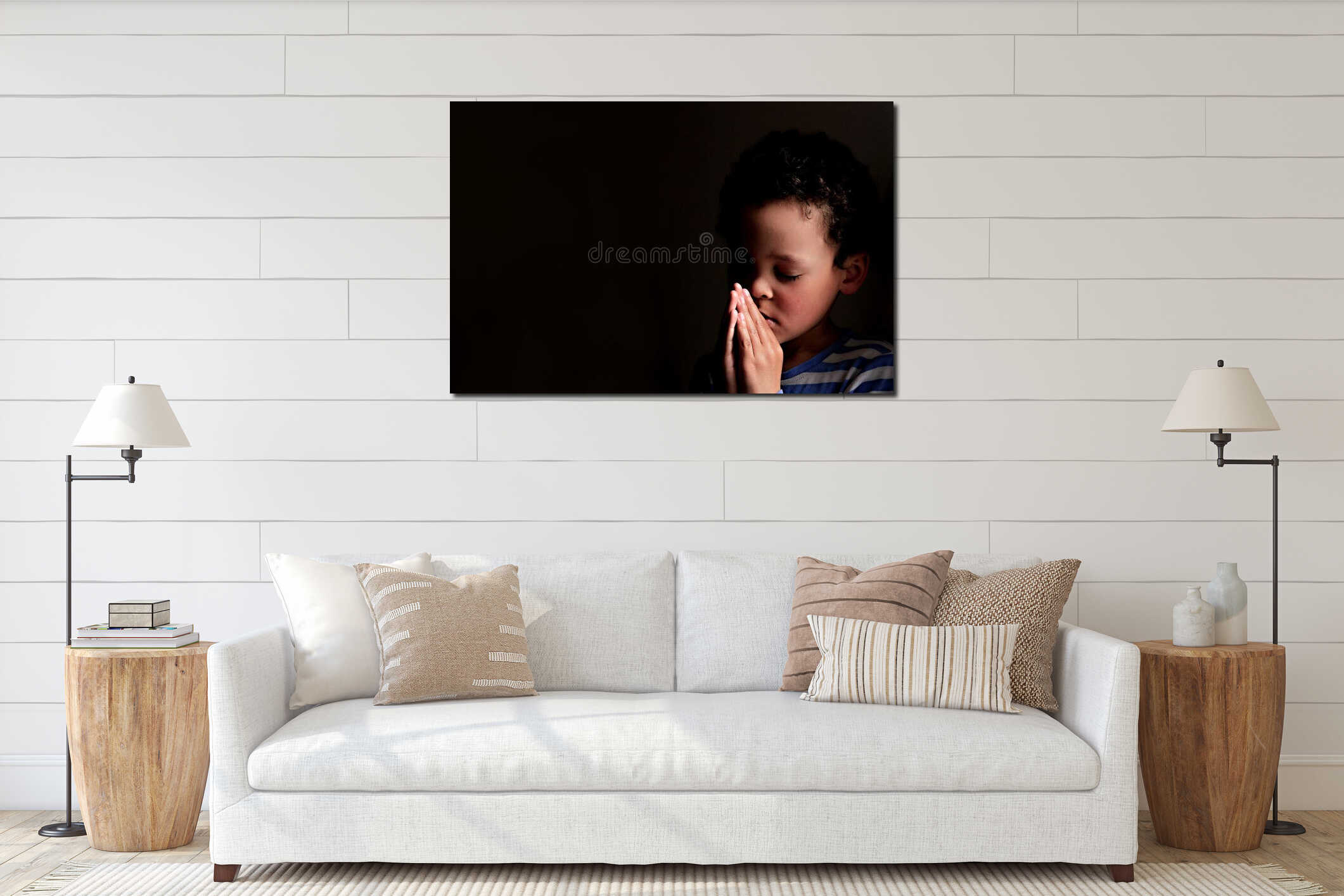 Canvas hanging interior mockup