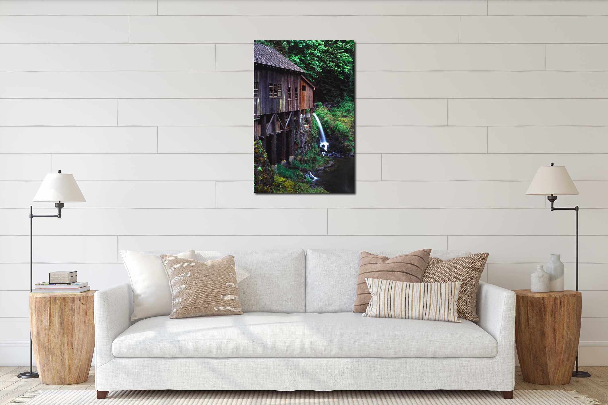 Canvas hanging interior mockup