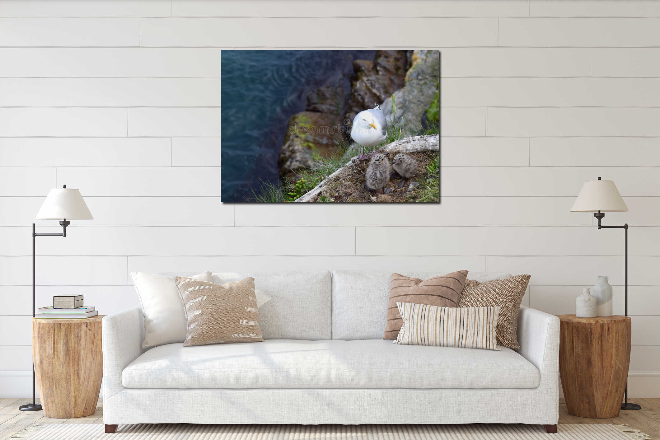 Canvas hanging interior mockup