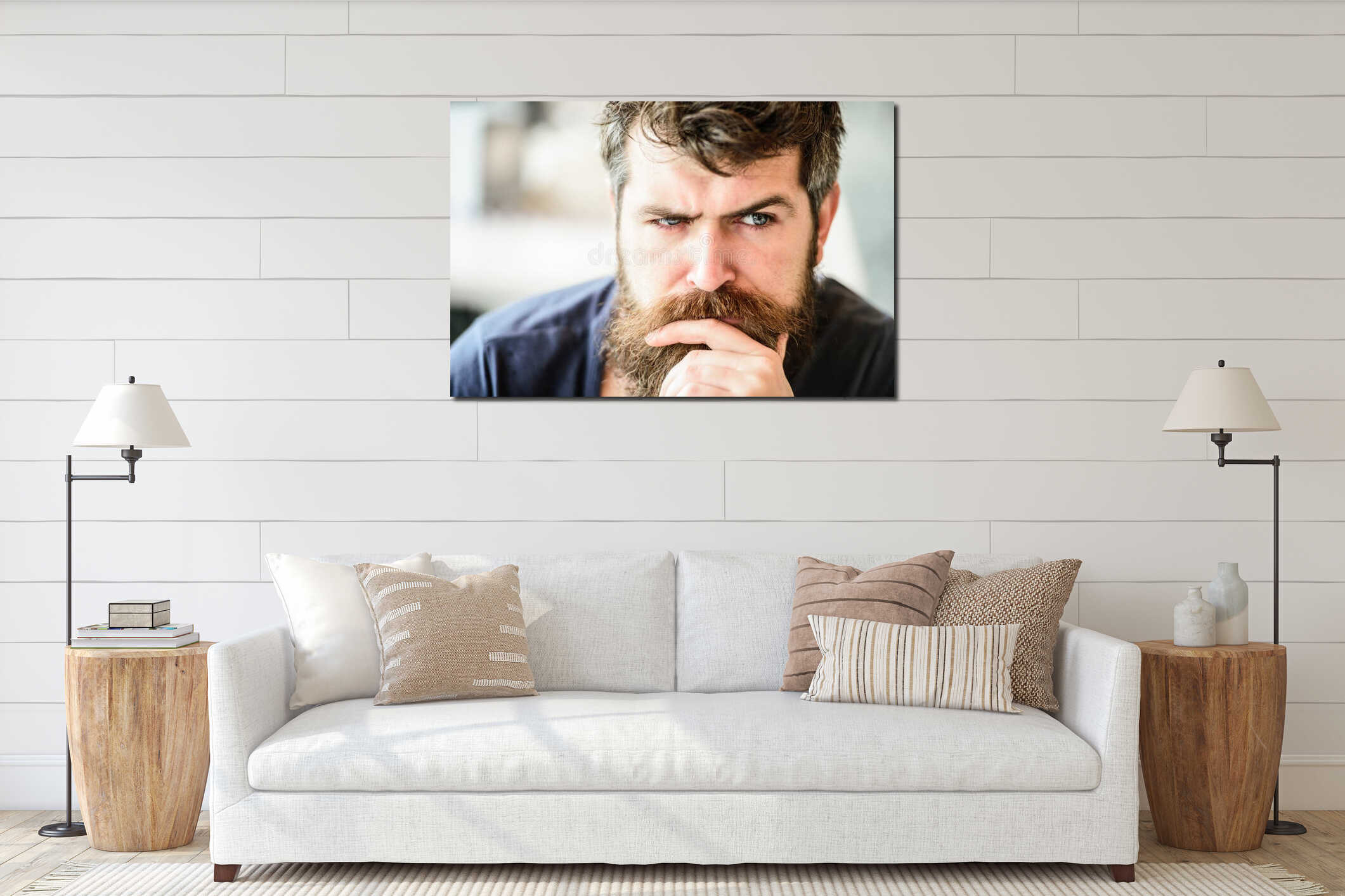 Canvas hanging interior mockup