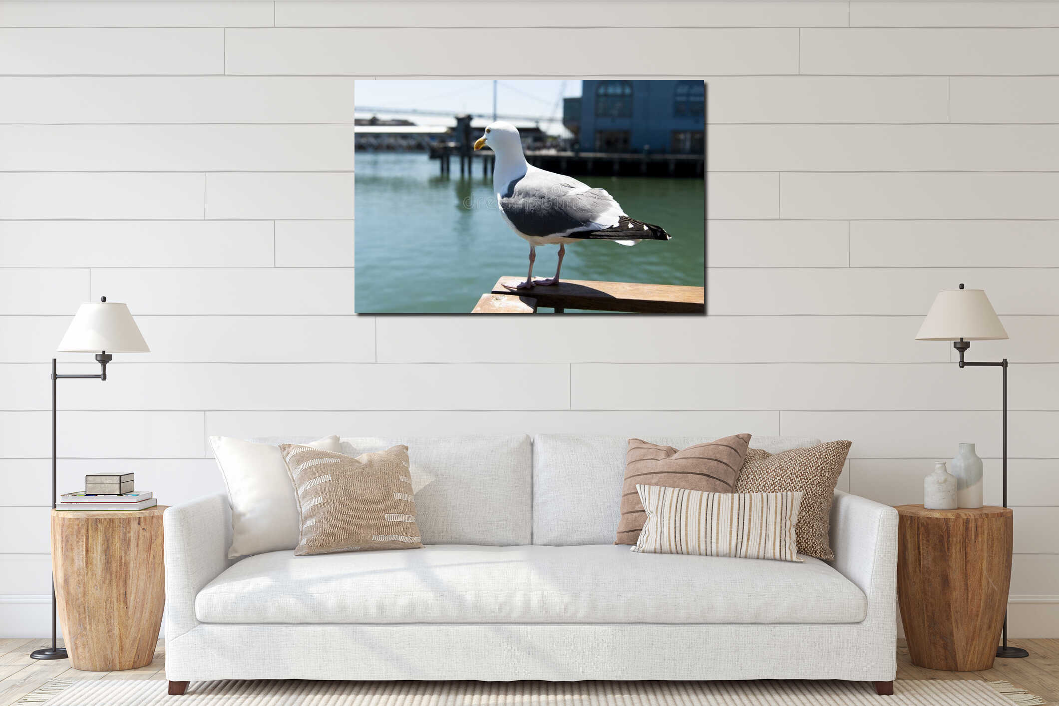 Canvas hanging interior mockup