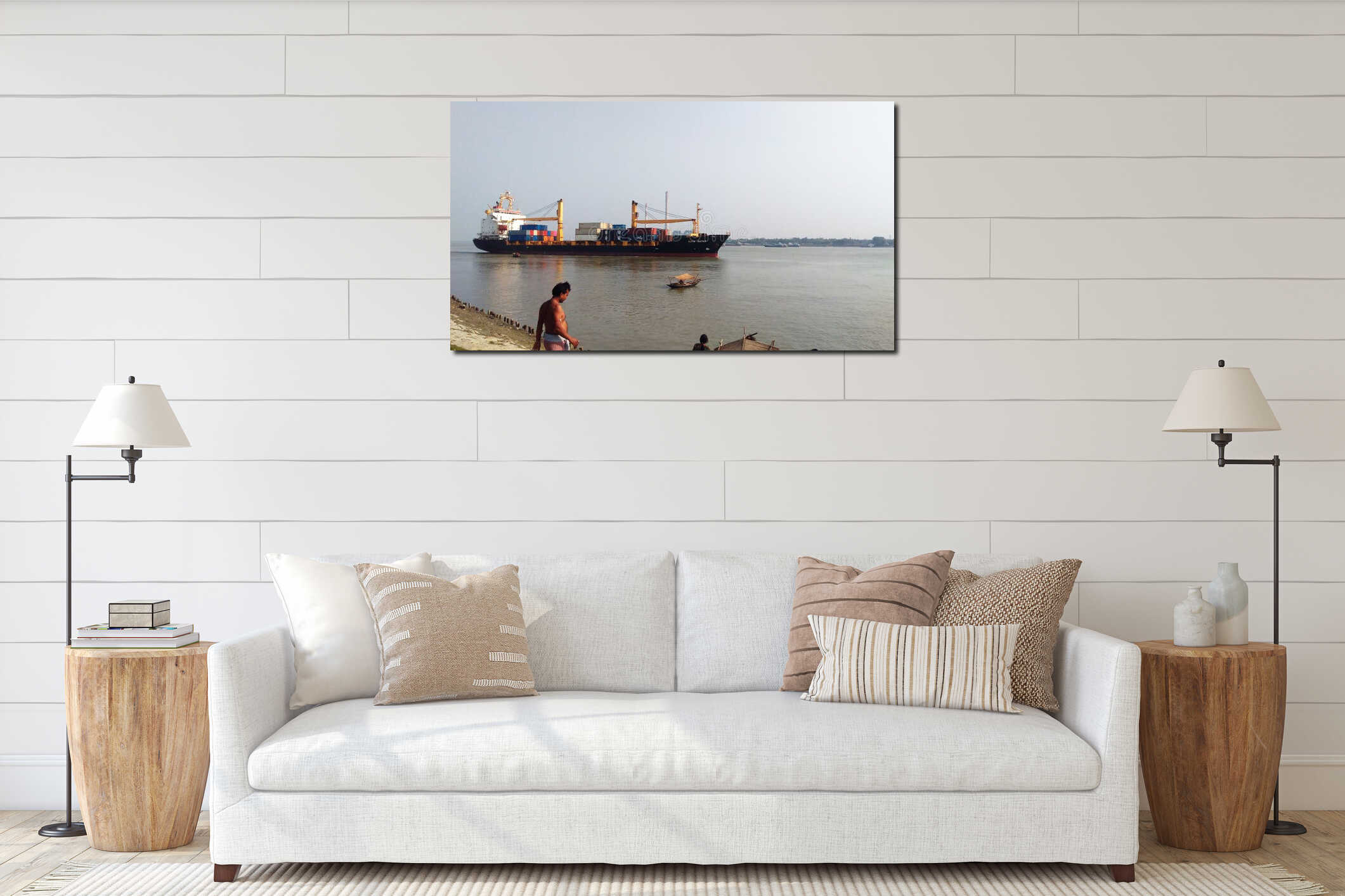 Canvas hanging interior mockup