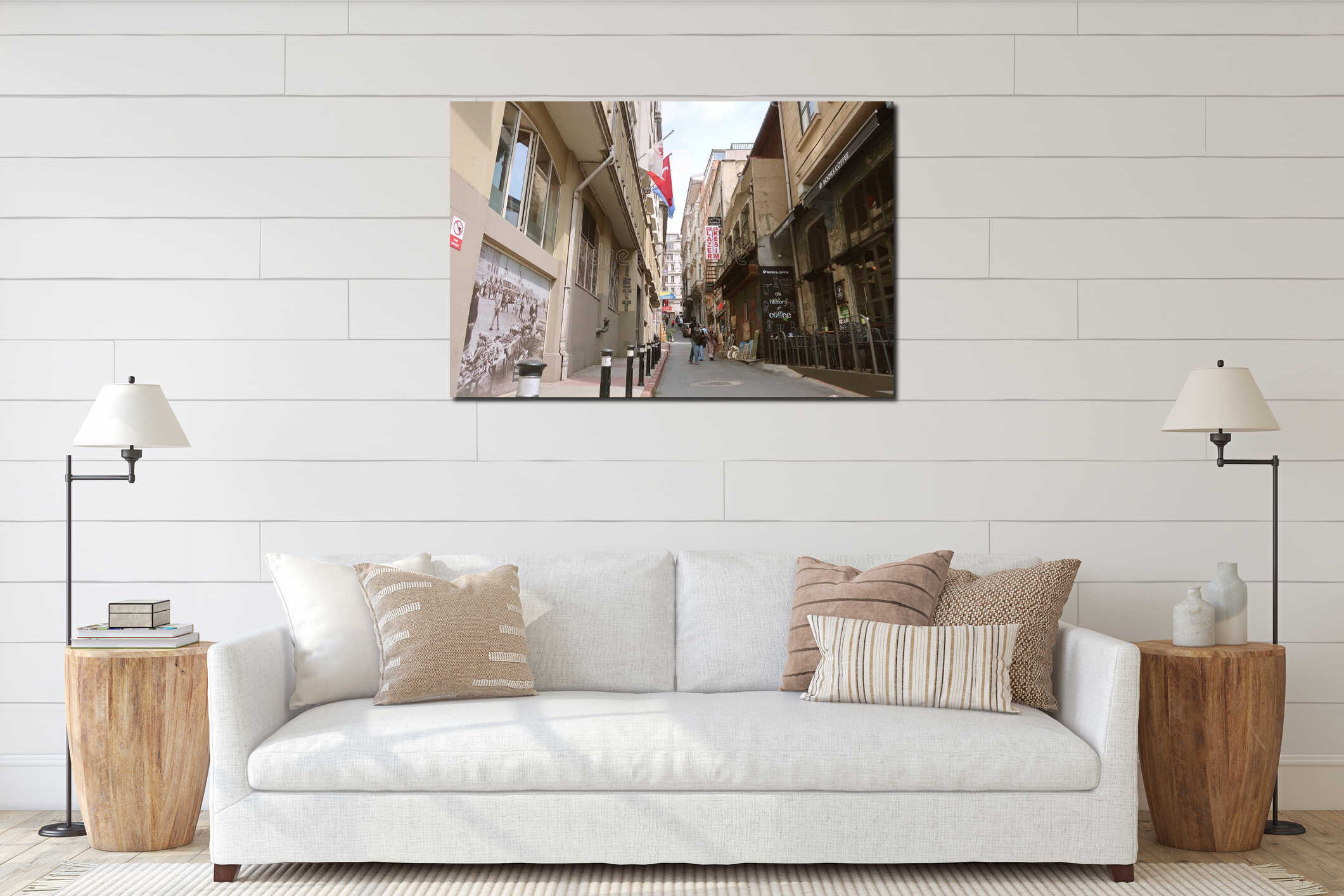 Canvas hanging interior mockup