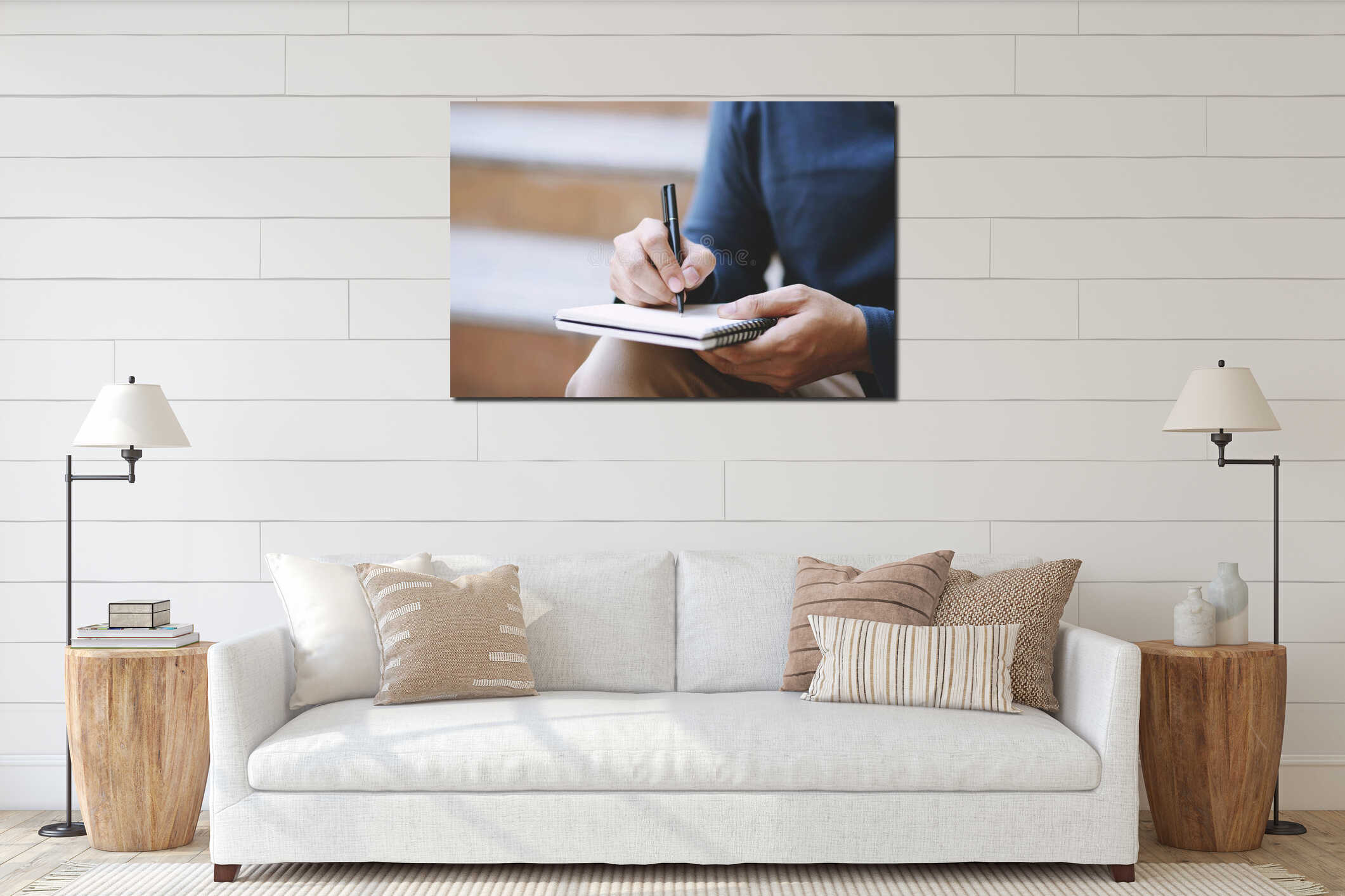 Canvas hanging interior mockup