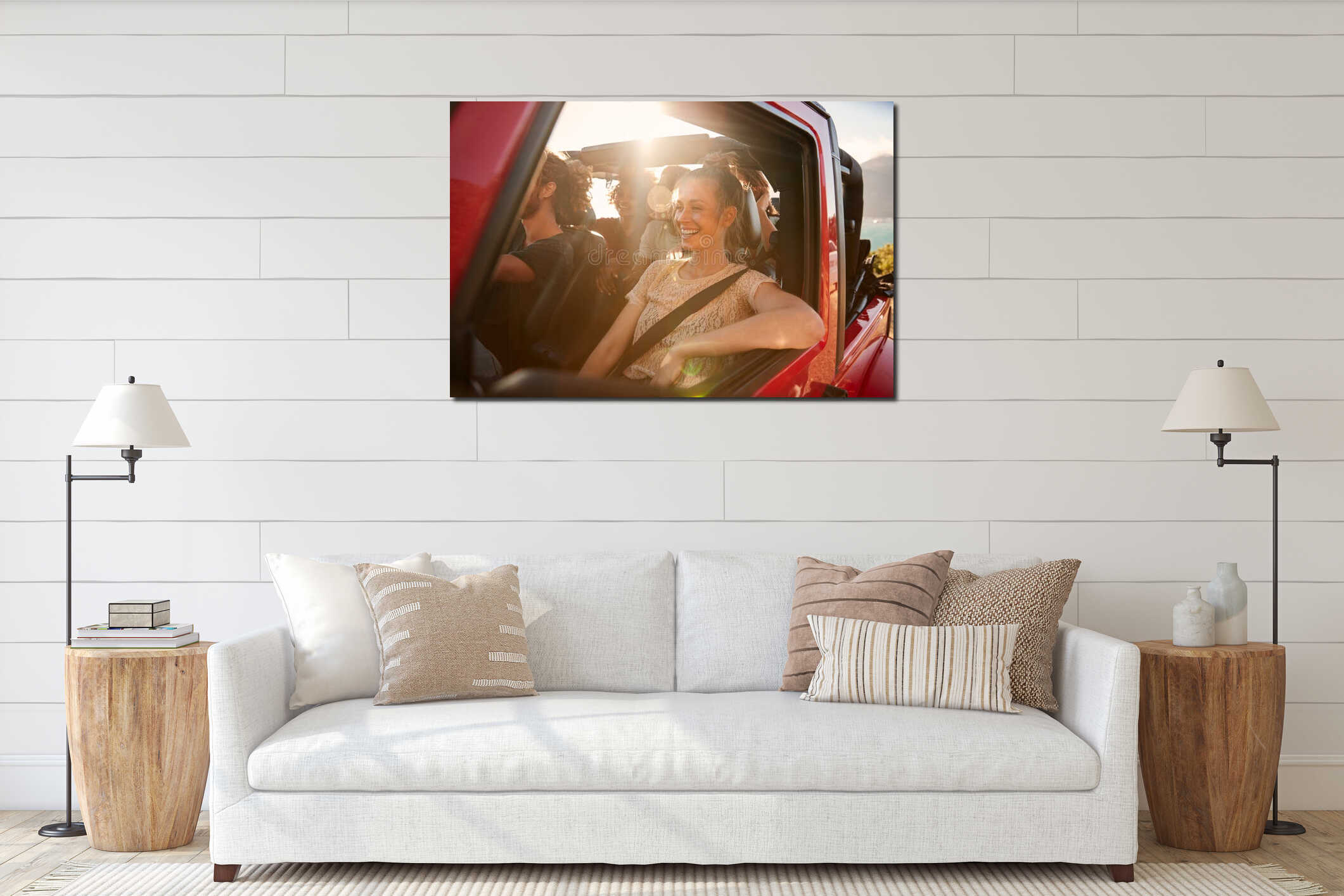 Canvas hanging interior mockup