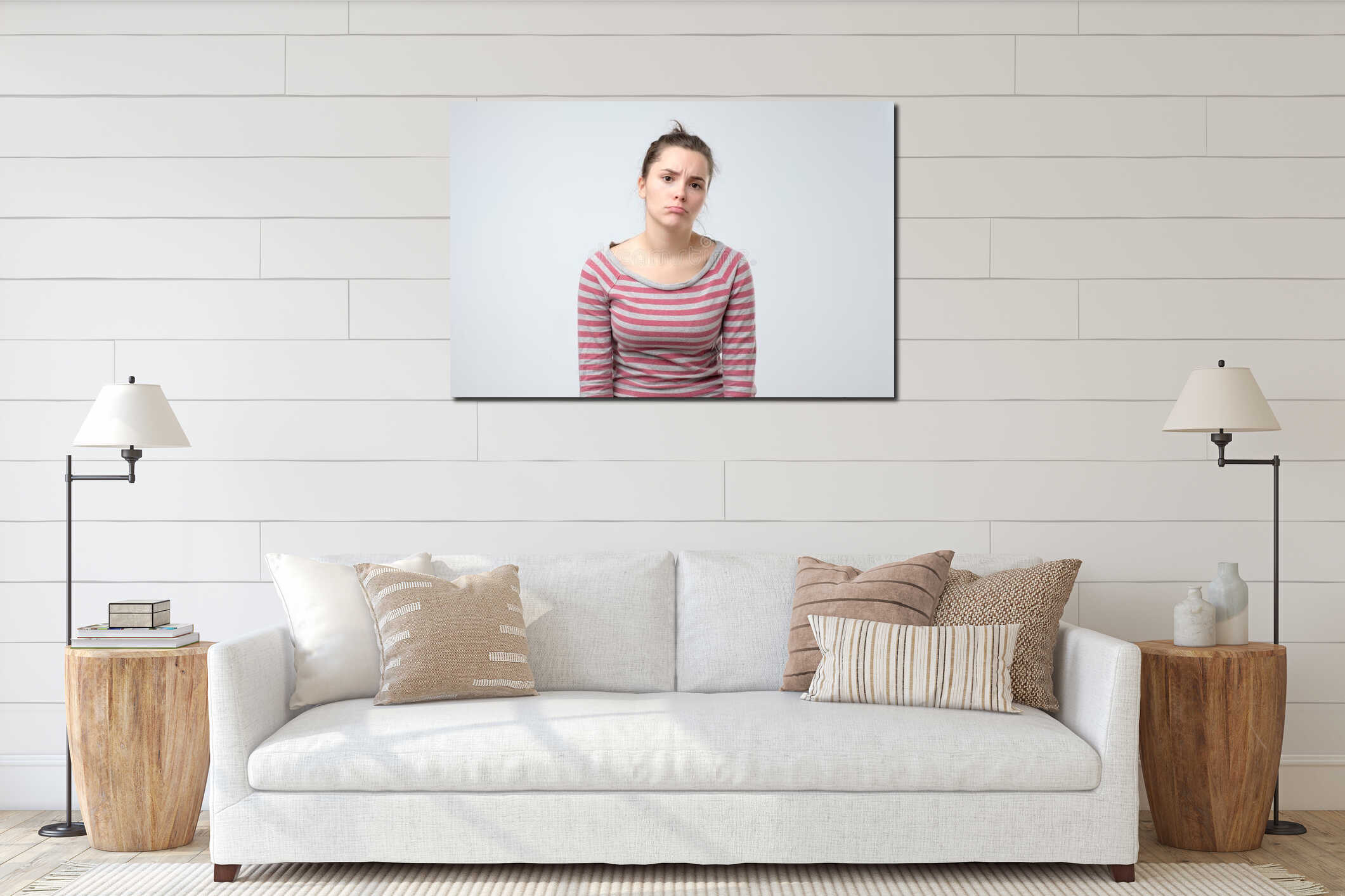Canvas hanging interior mockup